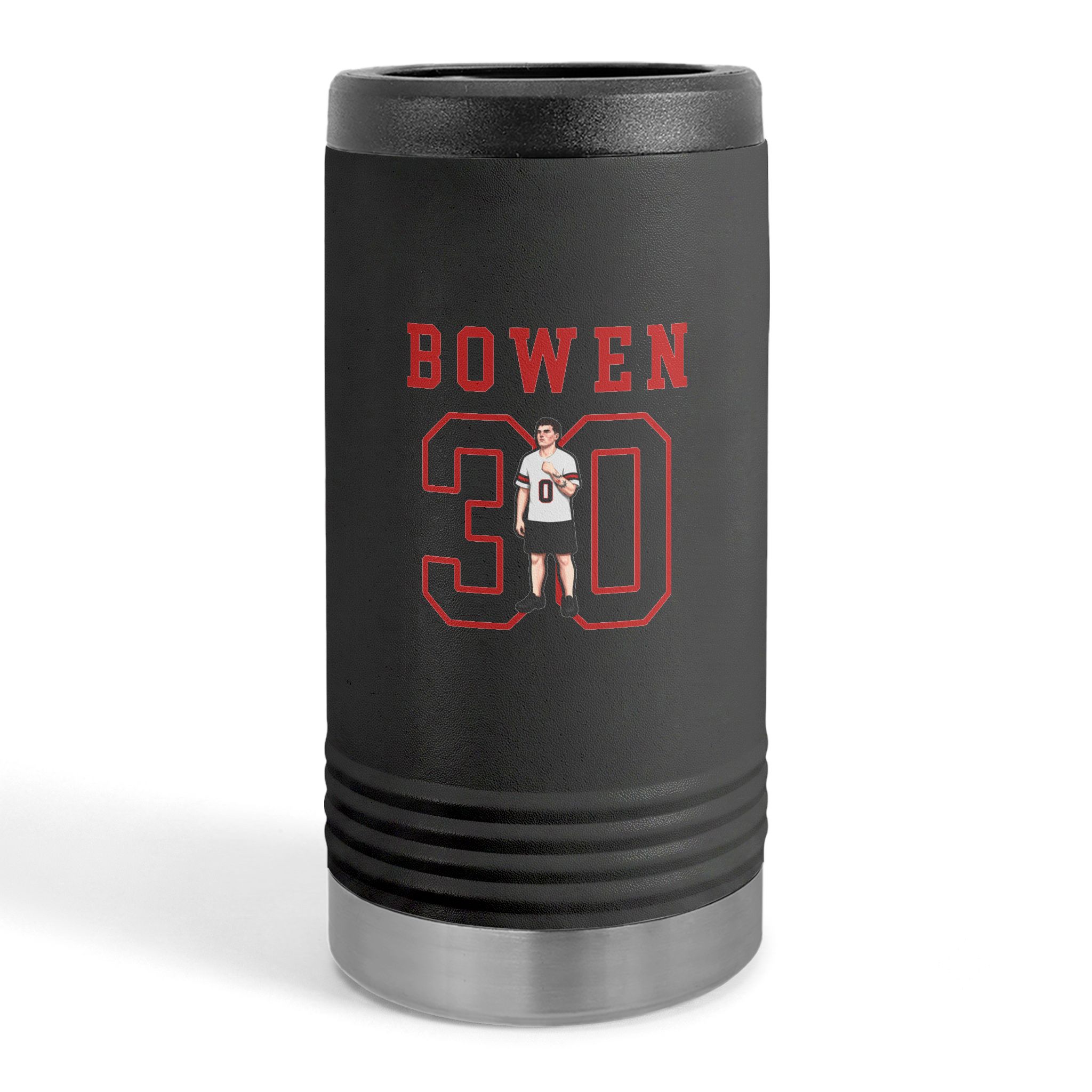 Slim Stainless Can Cooler — character_shirsey in Black