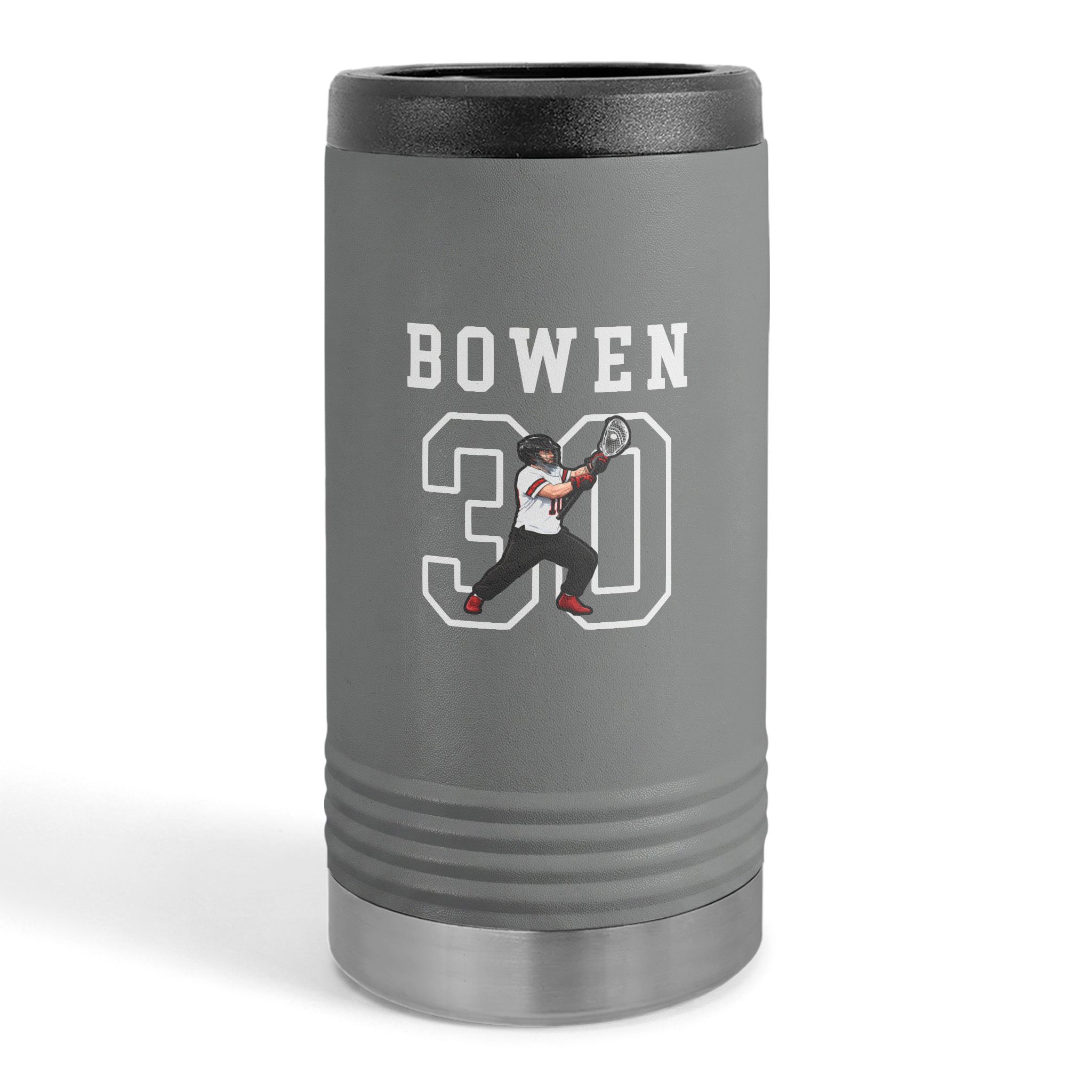 Slim Stainless Can Cooler — character_shirsey in Grey