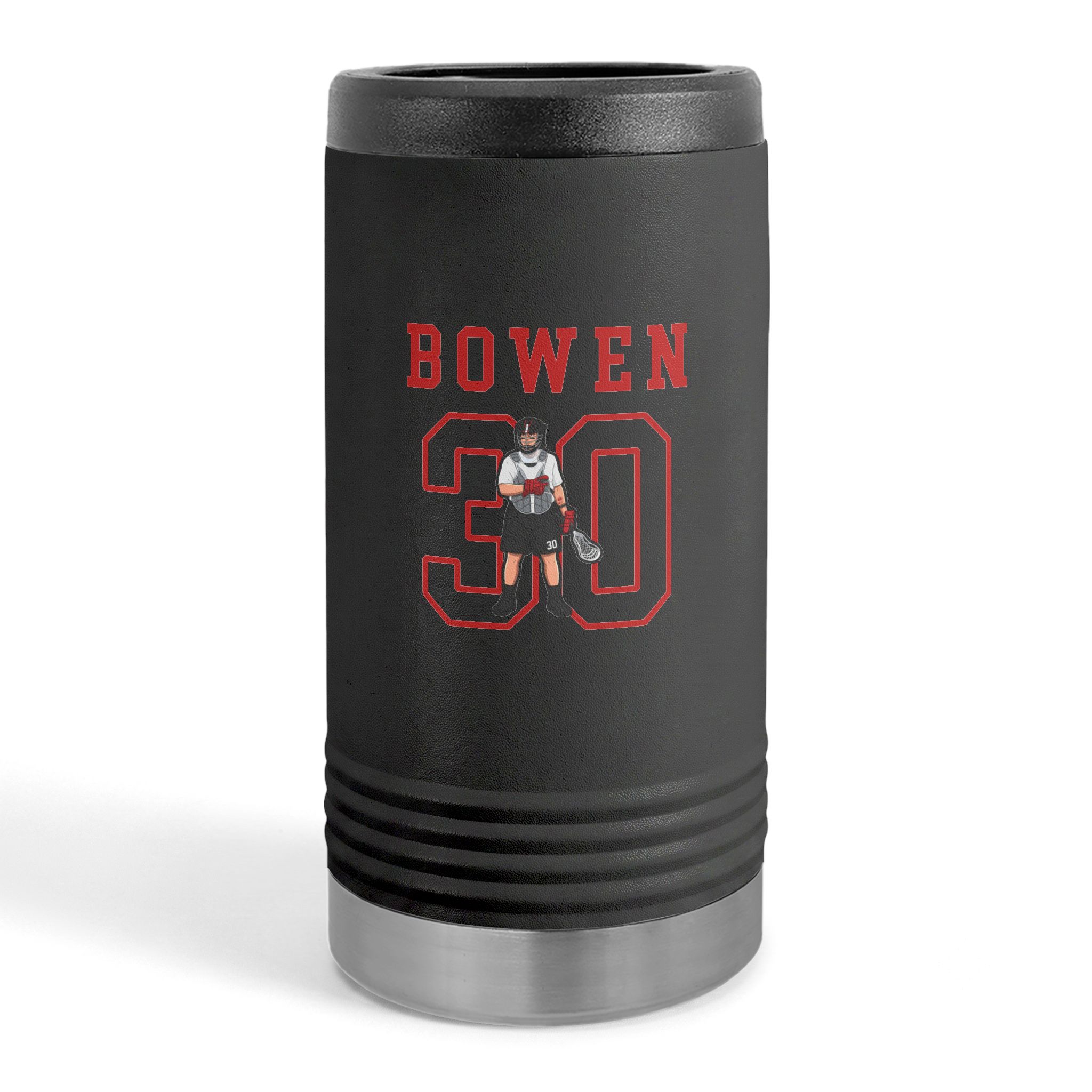 Slim Stainless Can Cooler — character_shirsey in Black