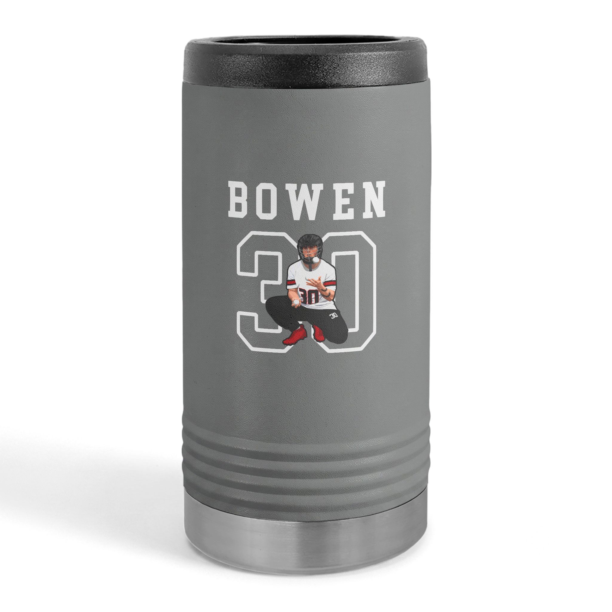 Slim Stainless Can Cooler — character_shirsey in Grey