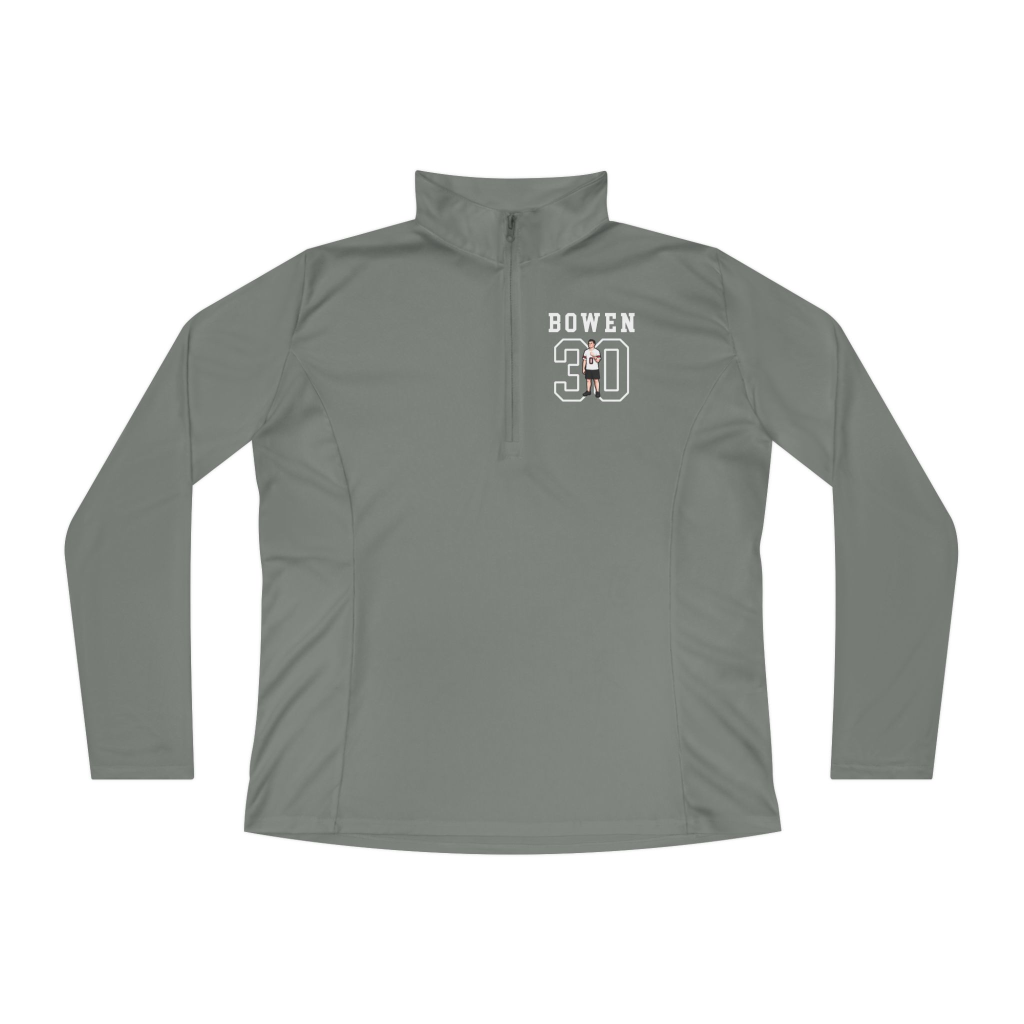 Women's Q-Zip Pullover — character_shirsey in Grey