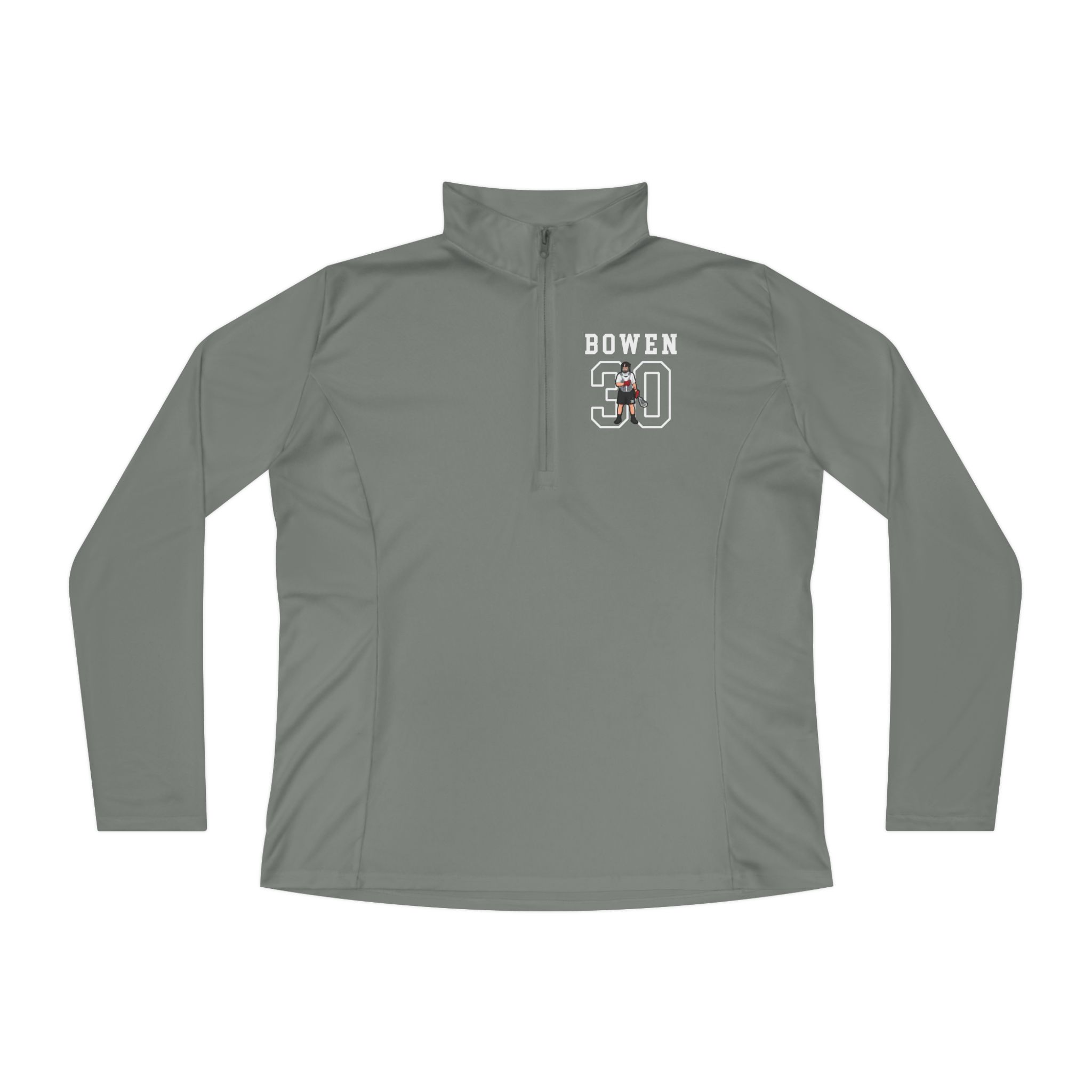 Women's Q-Zip Pullover — character_shirsey in Grey