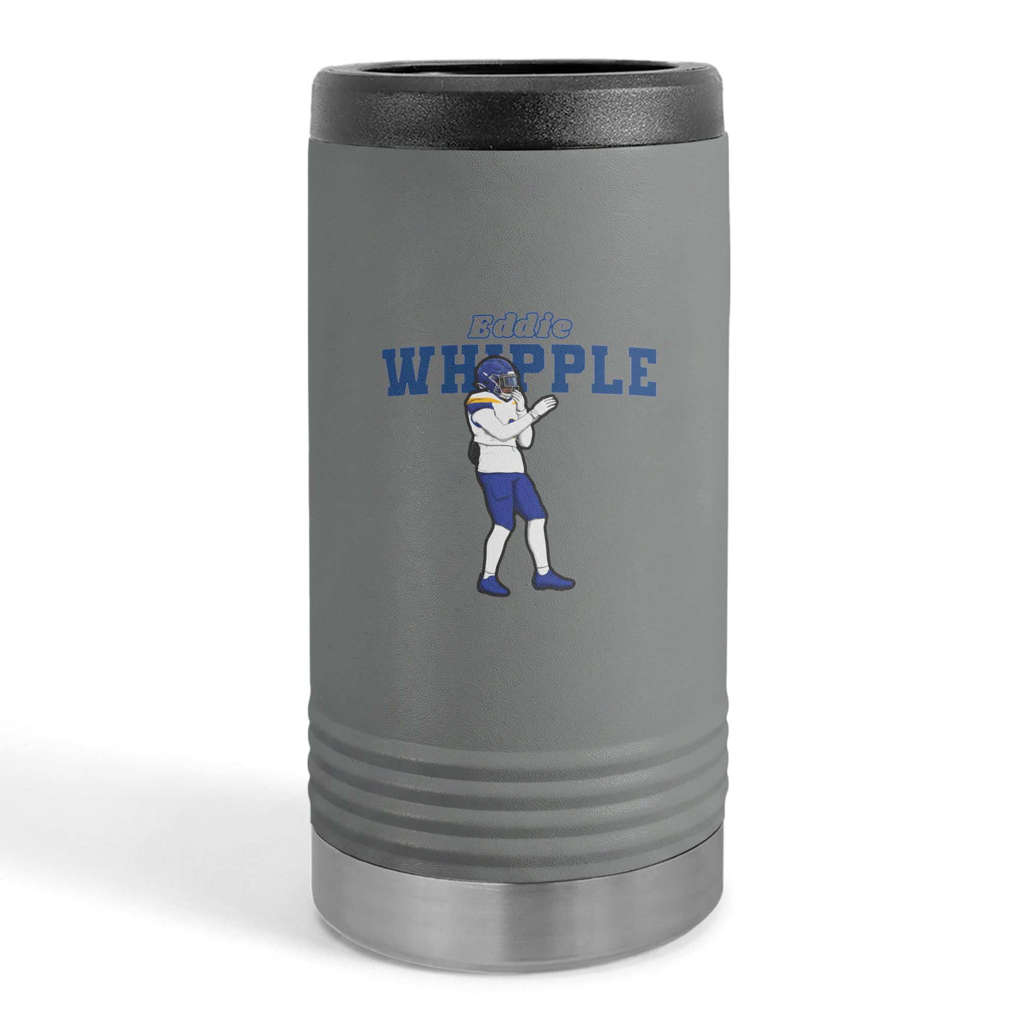 Slim Stainless Can Cooler — character_name_arch in Grey