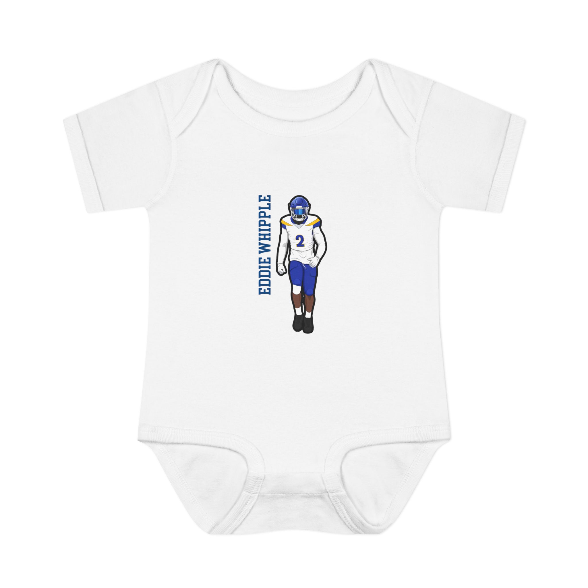 Baby Onesie — character_name_vertical in White