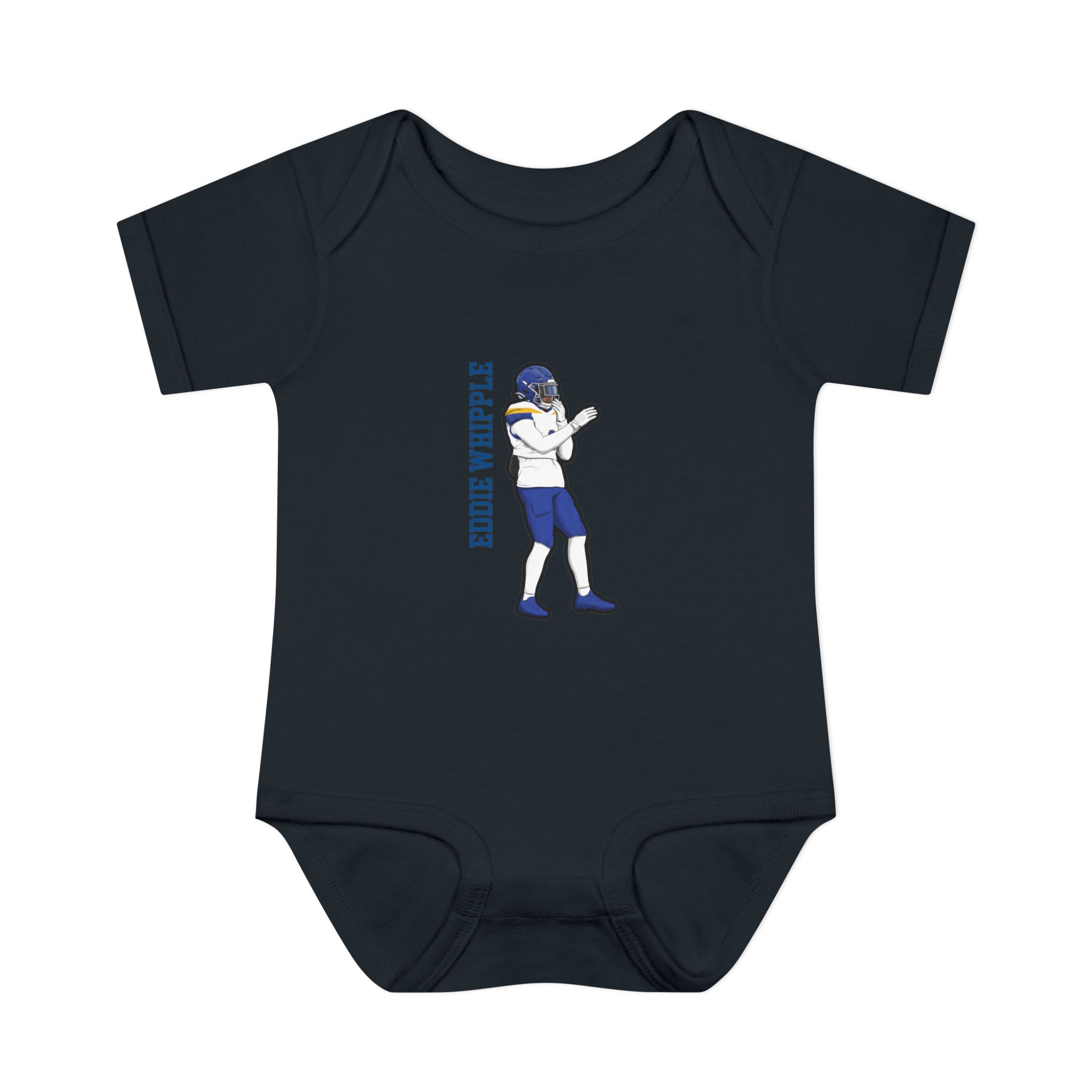 Baby Onesie — character_name_vertical in Black