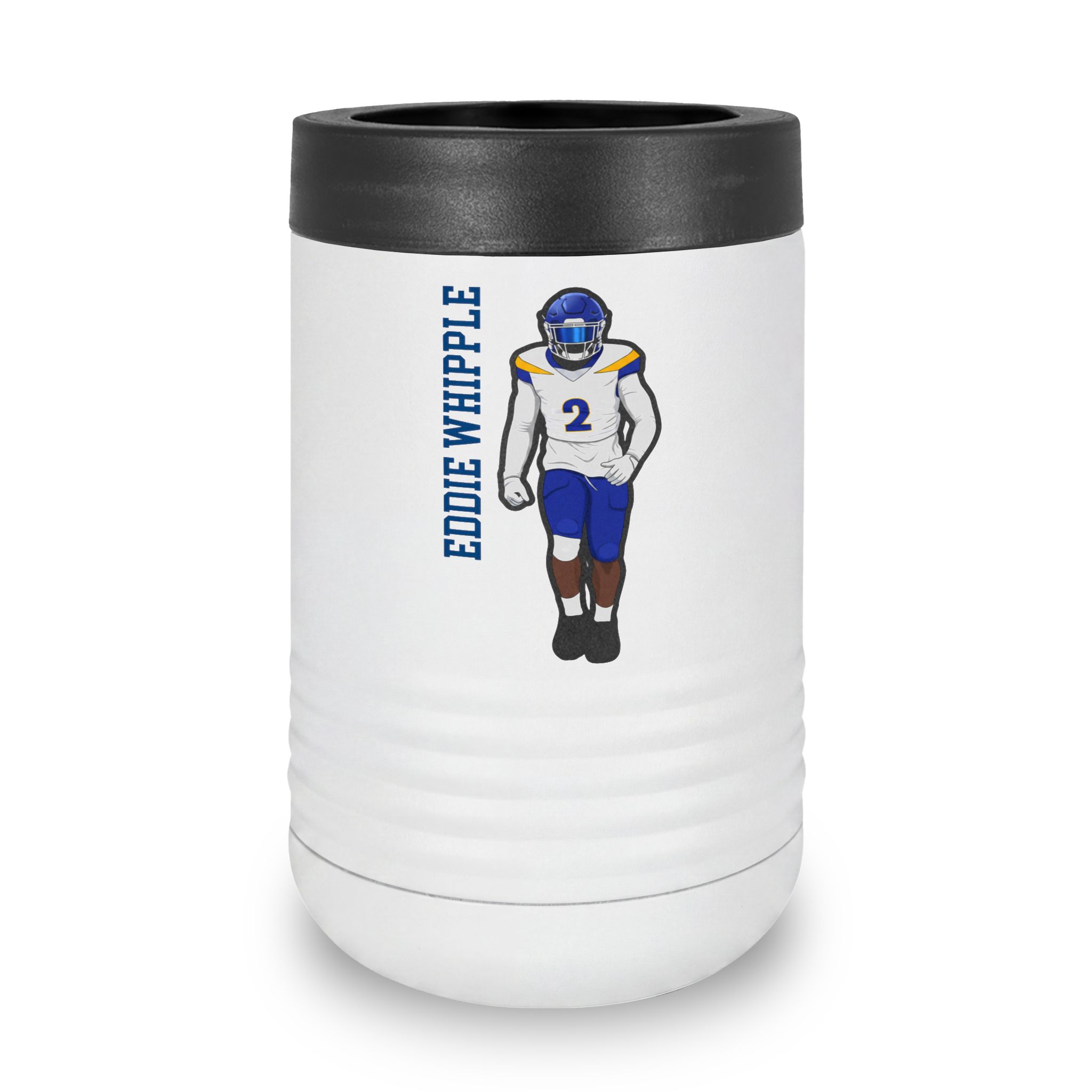 Stainless Can Cooler — character_name_vertical in White