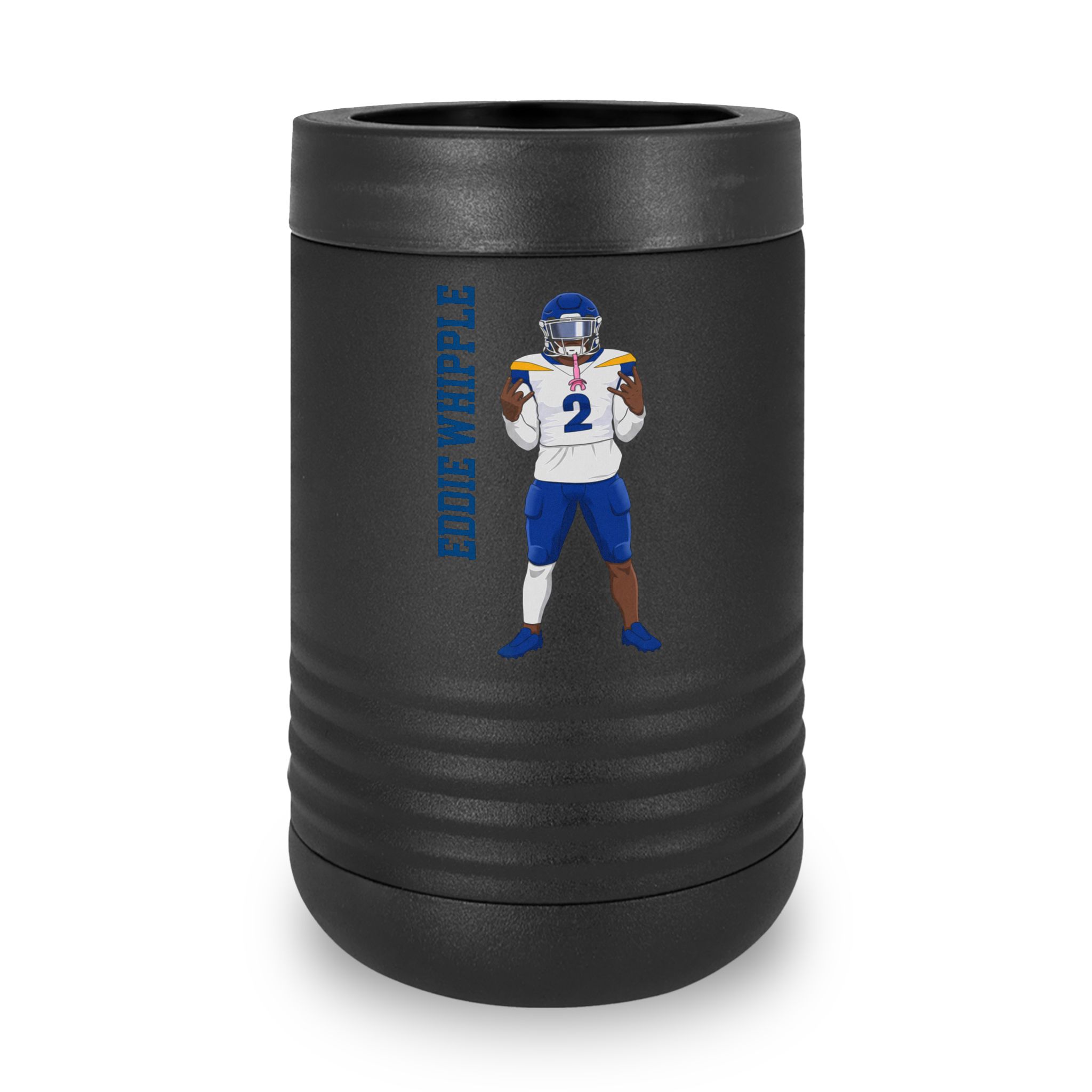 Stainless Can Cooler — character_name_vertical in Black