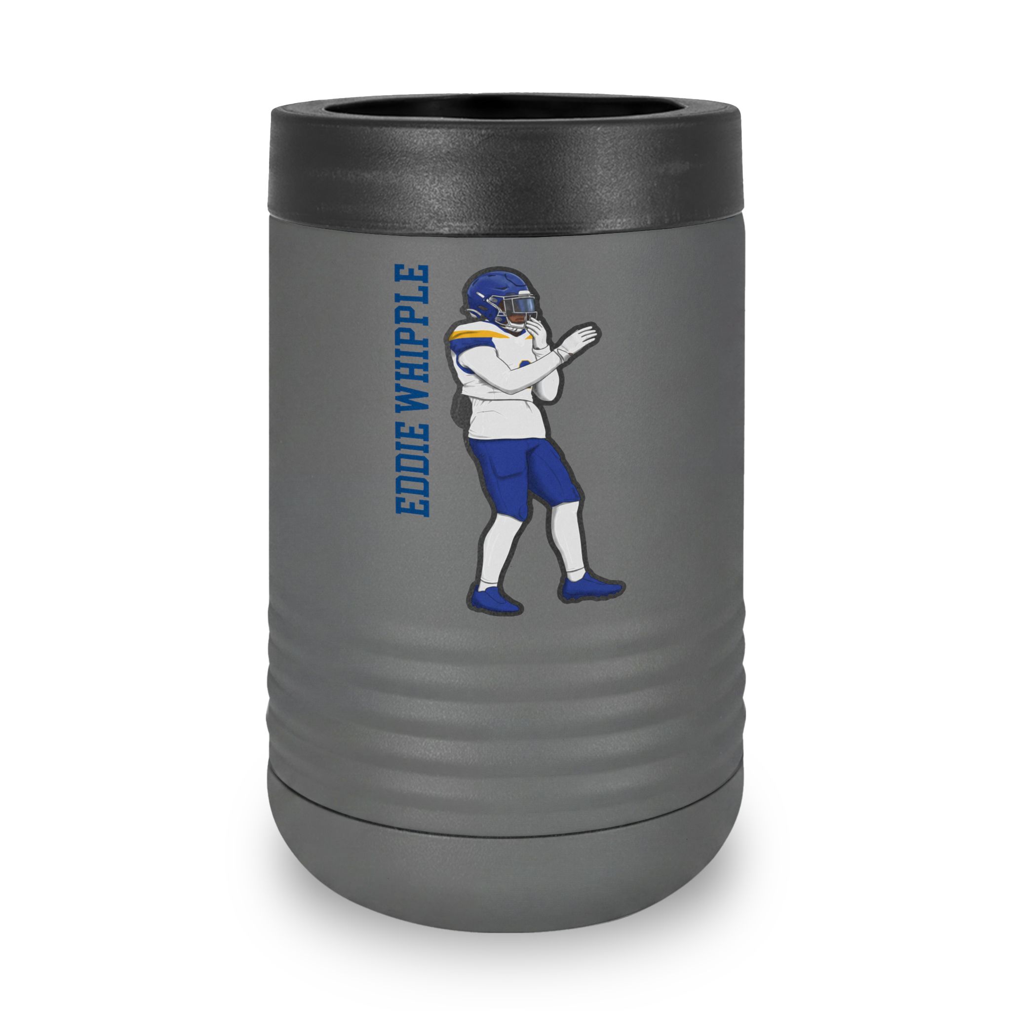 Stainless Can Cooler — character_name_vertical in Grey