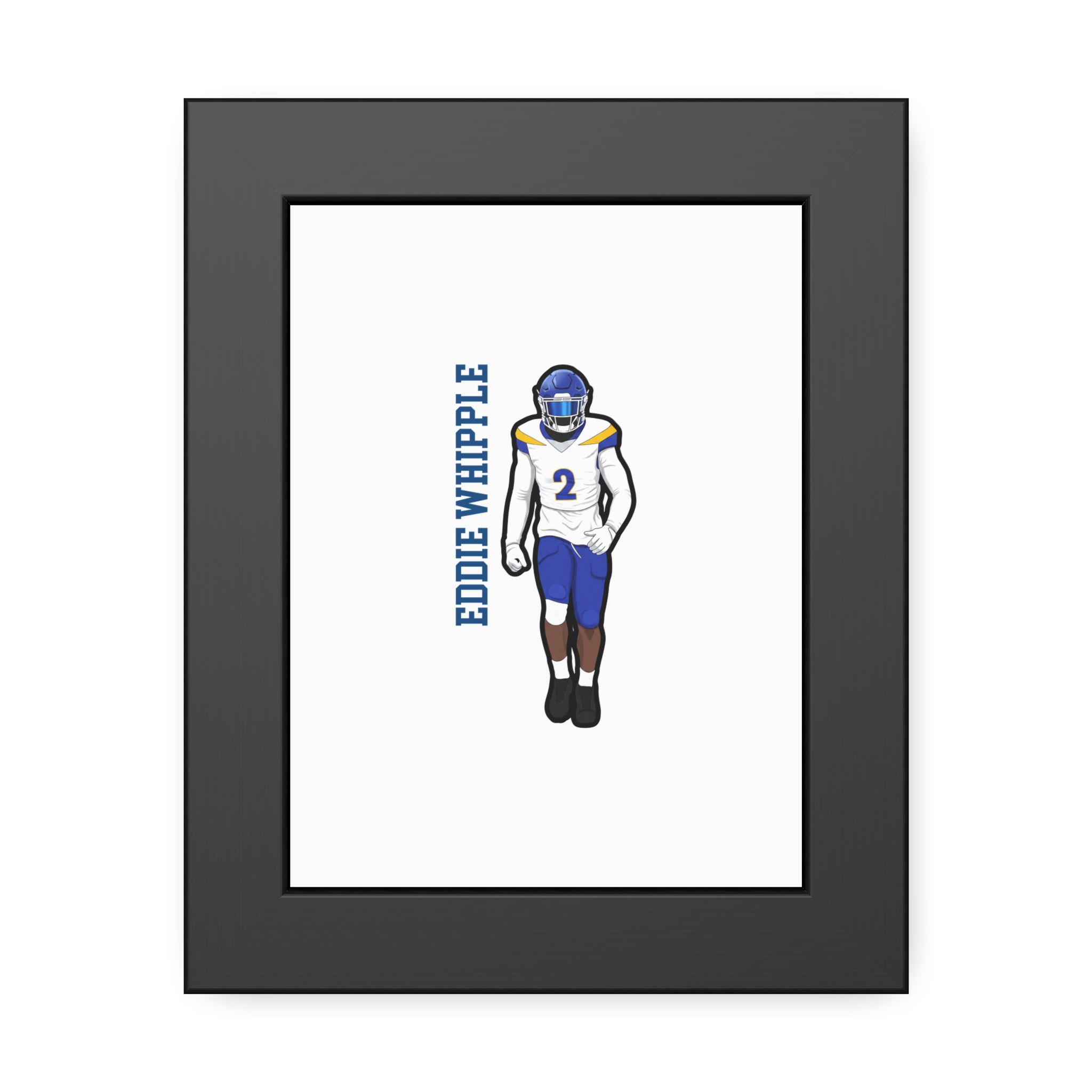 Framed Poster — character_name_vertical in Black