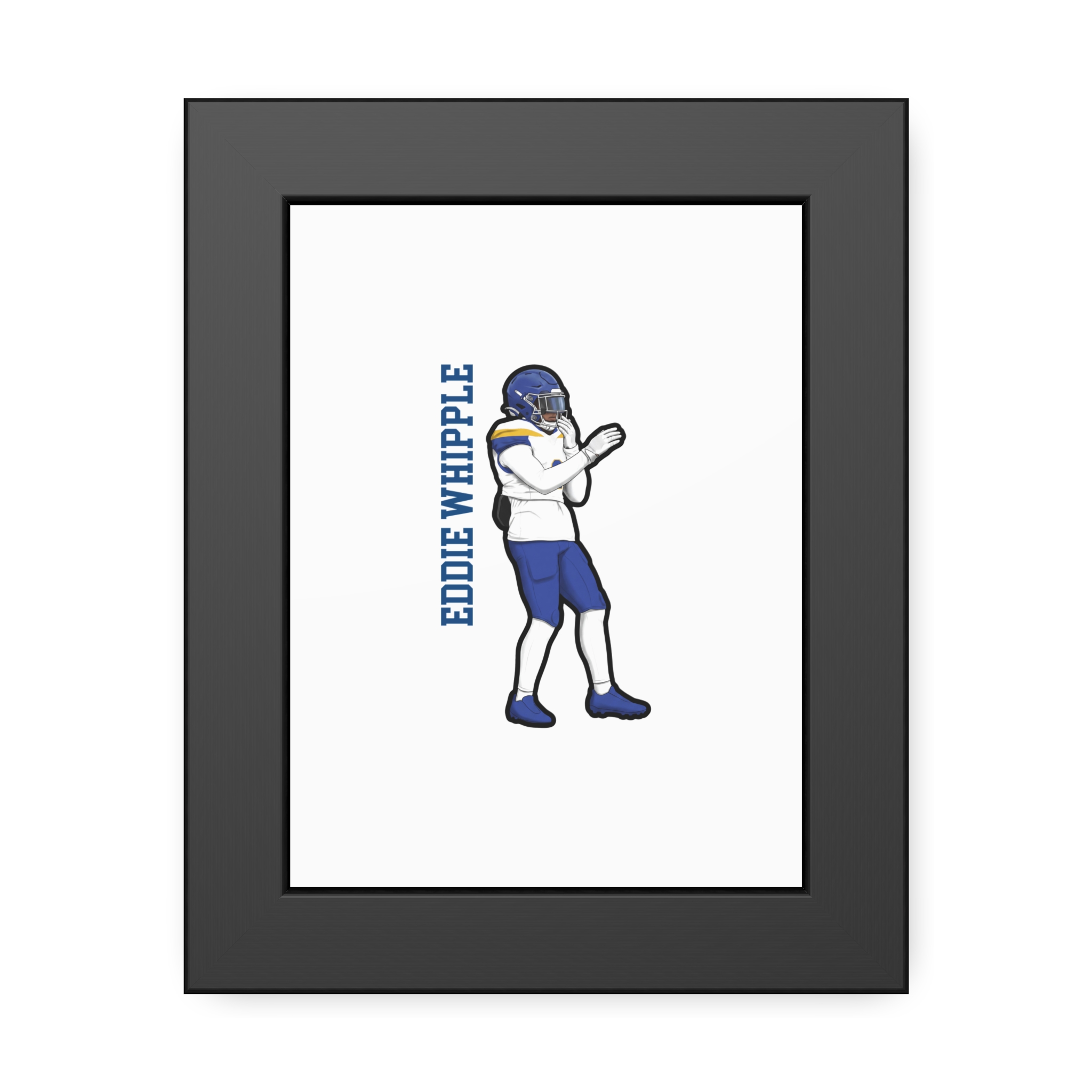 Framed Poster — character_name_vertical in Black