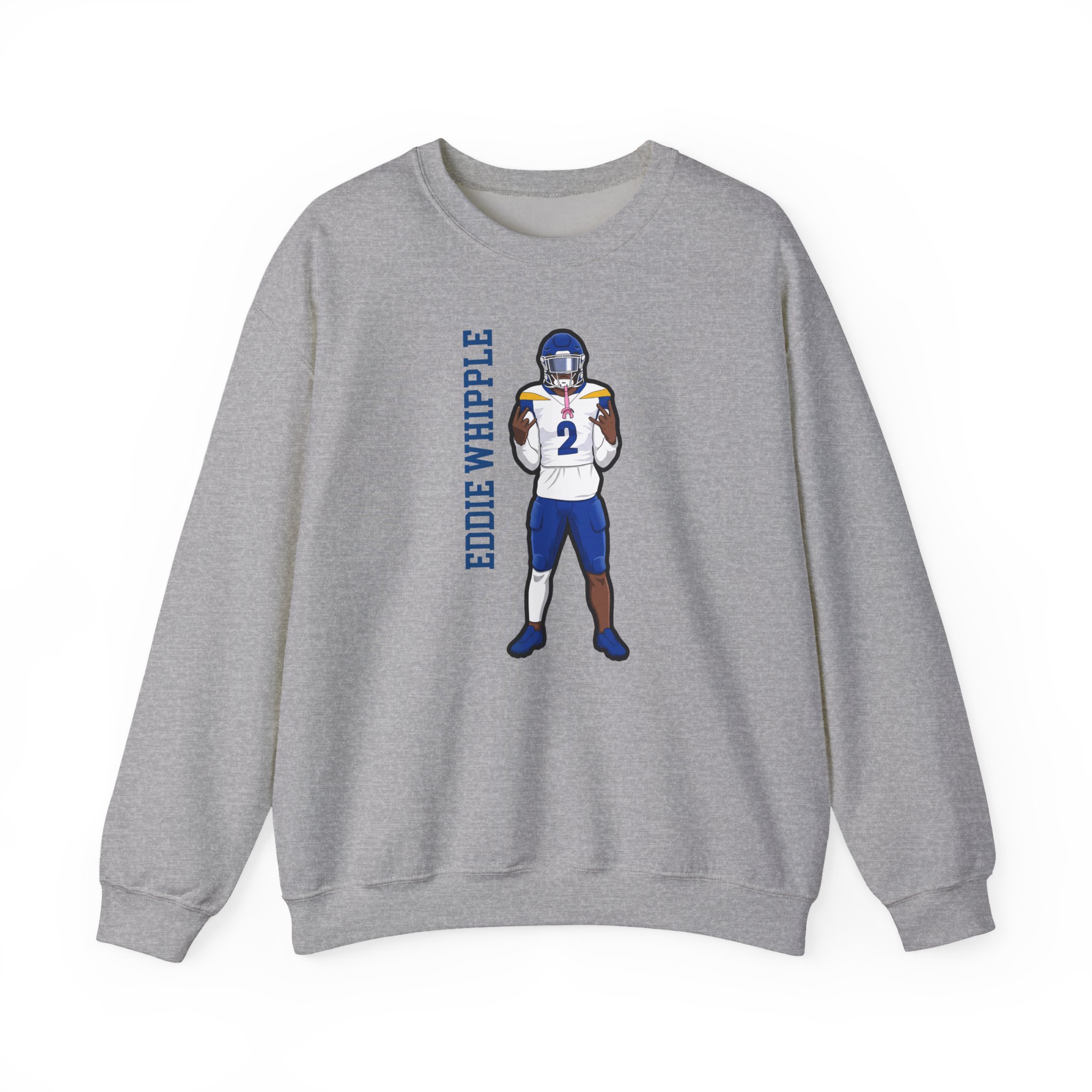 Crewneck Sweatshirt — character_name_vertical in Grey
