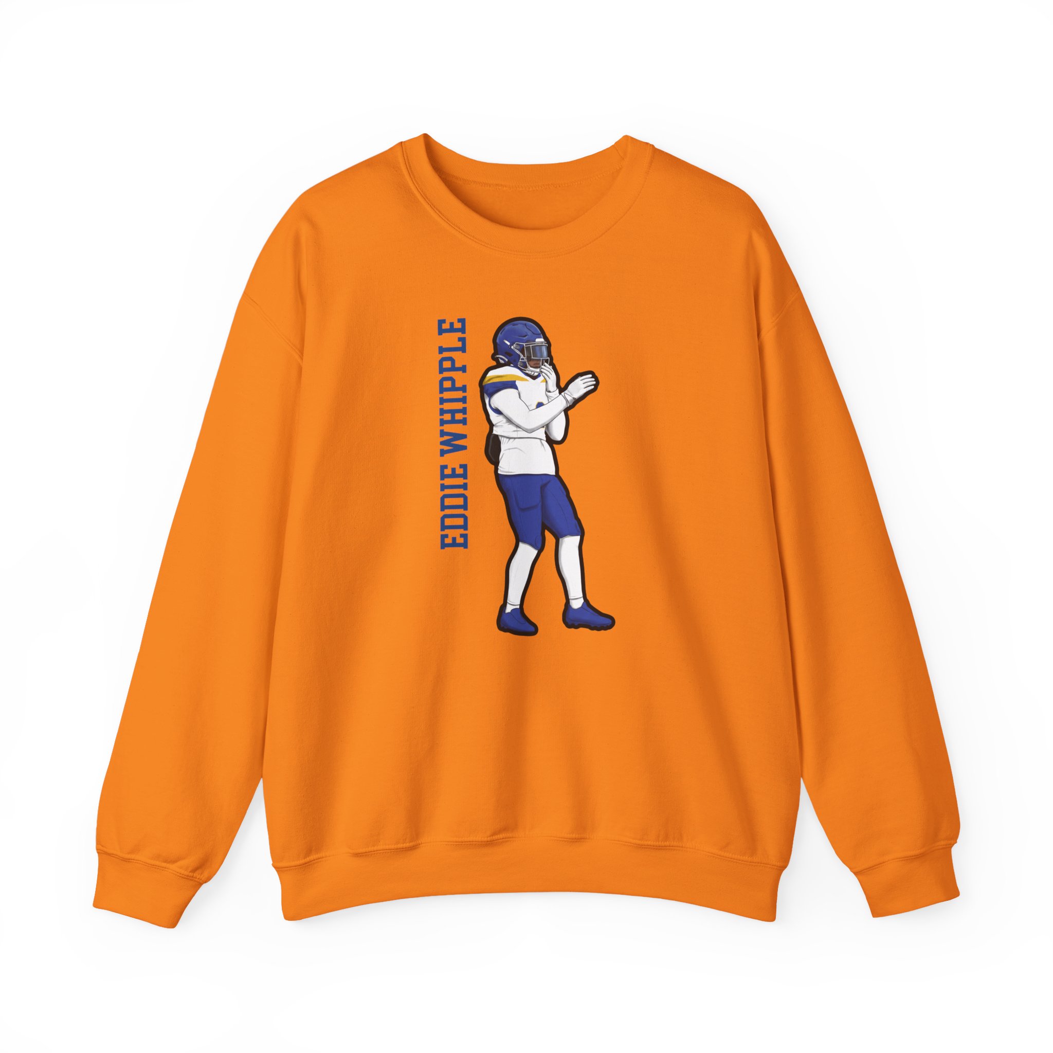 Crewneck Sweatshirt — character_name_vertical in Orange