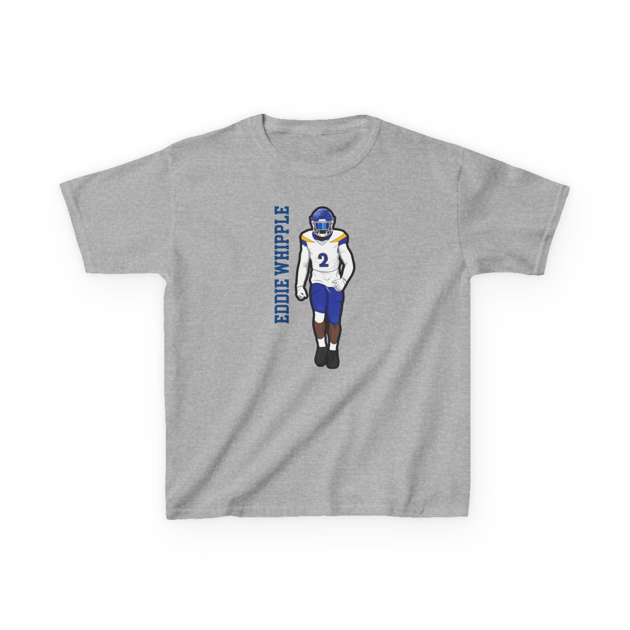 Youth Tee — character_name_vertical in Grey
