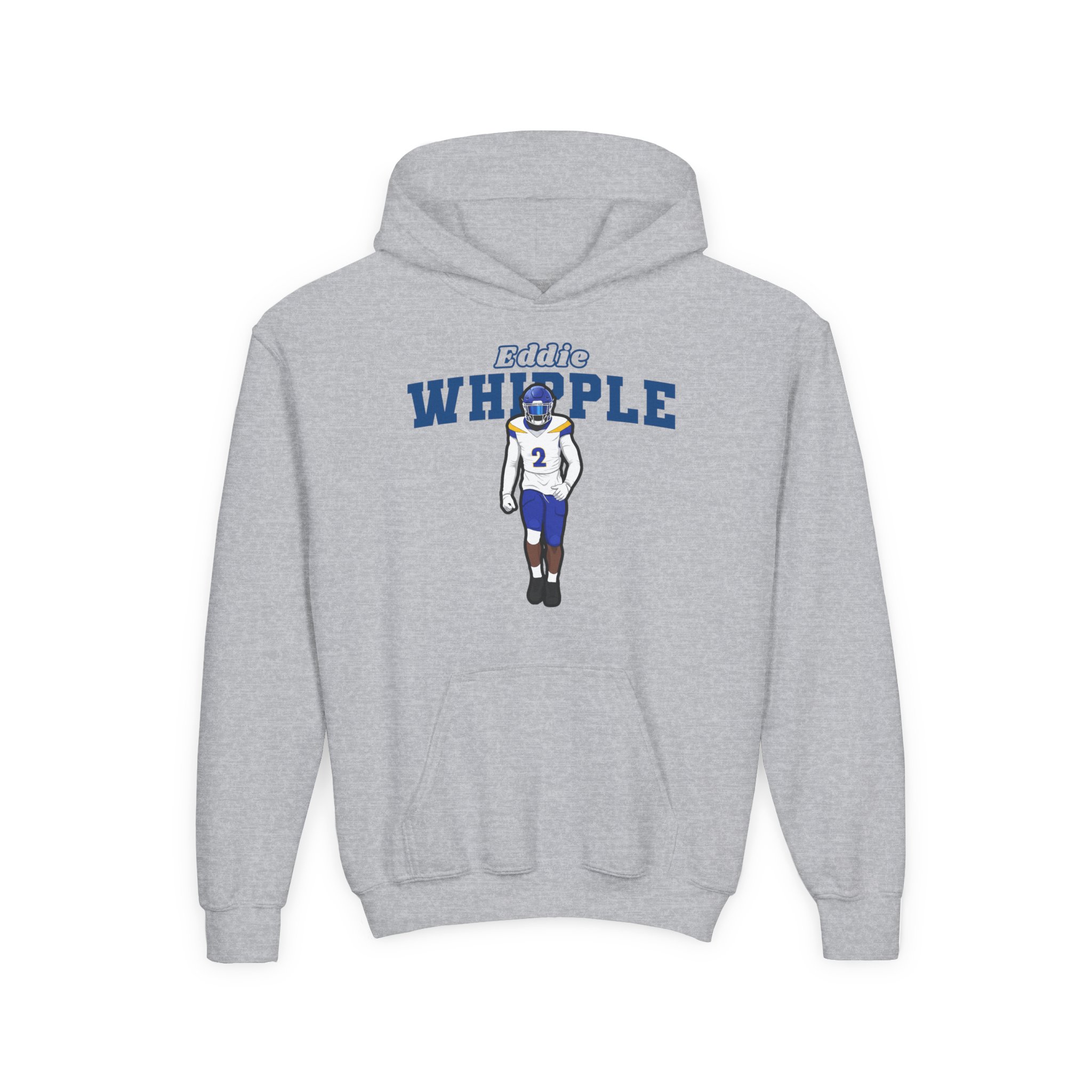 Youth Hoodie — character_name_arch in Grey