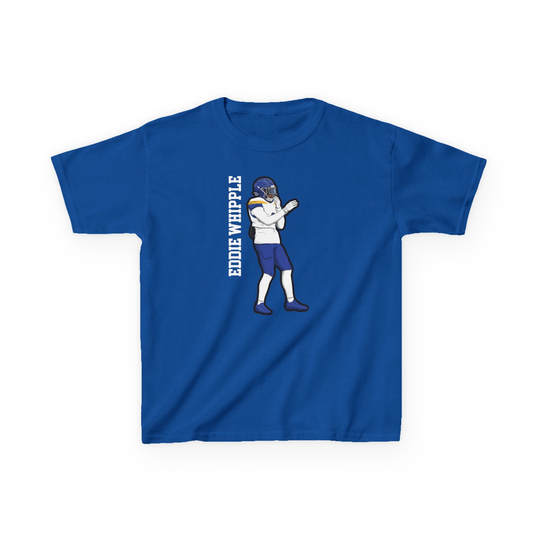 Youth Tee — character_name_vertical in Royal