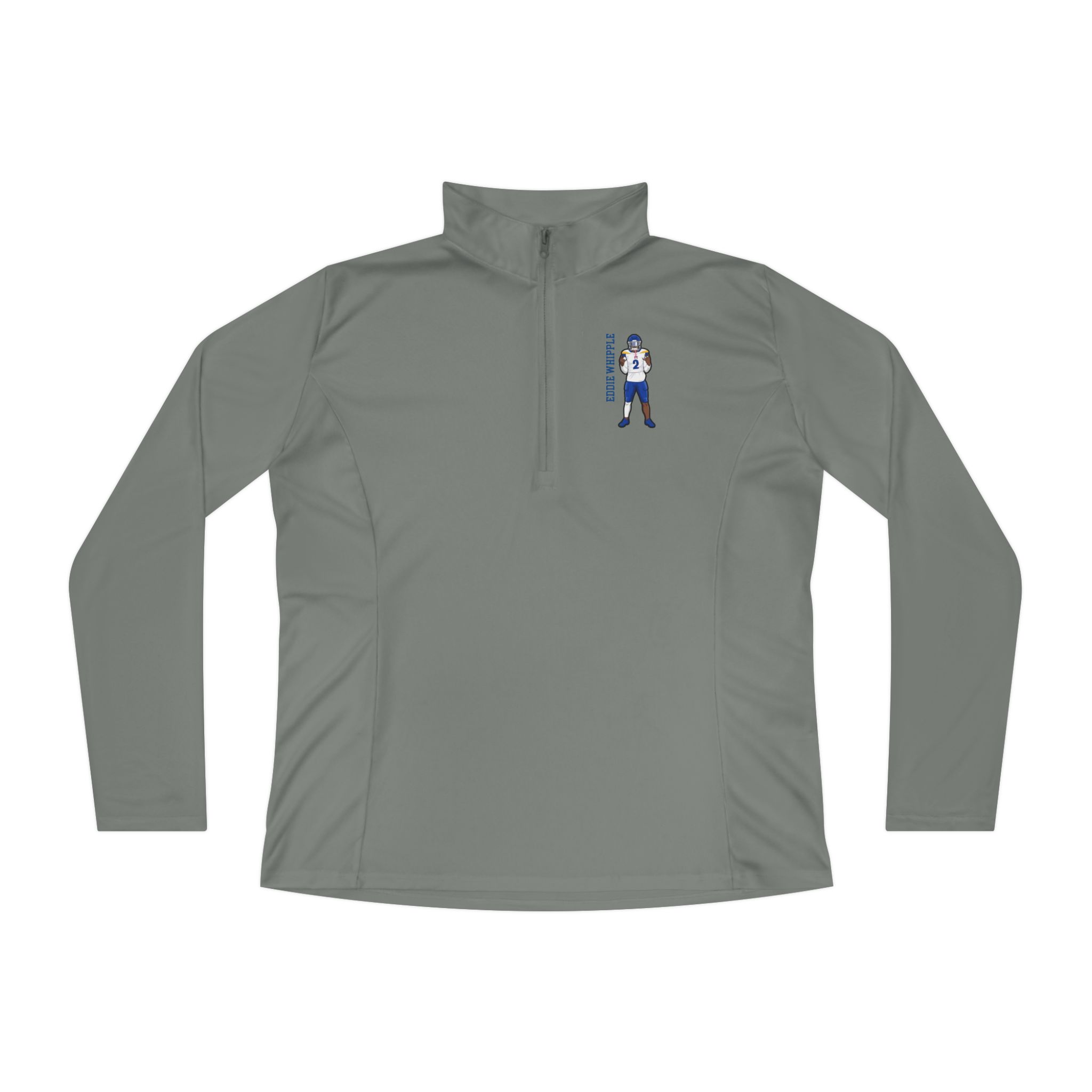 Women's Q-Zip Pullover — character_name_vertical in Grey
