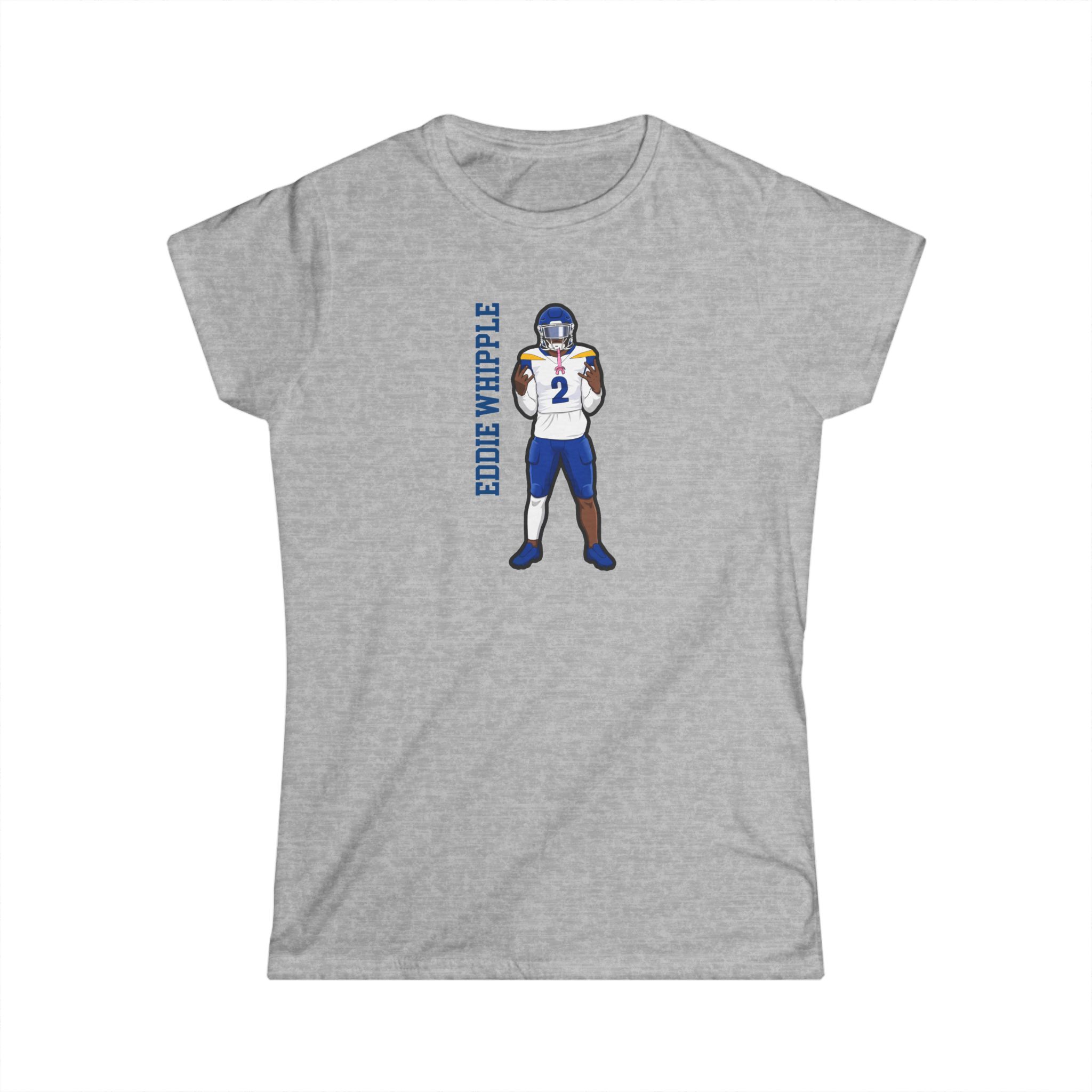 Women's Softstyle Tee — character_name_vertical in Grey