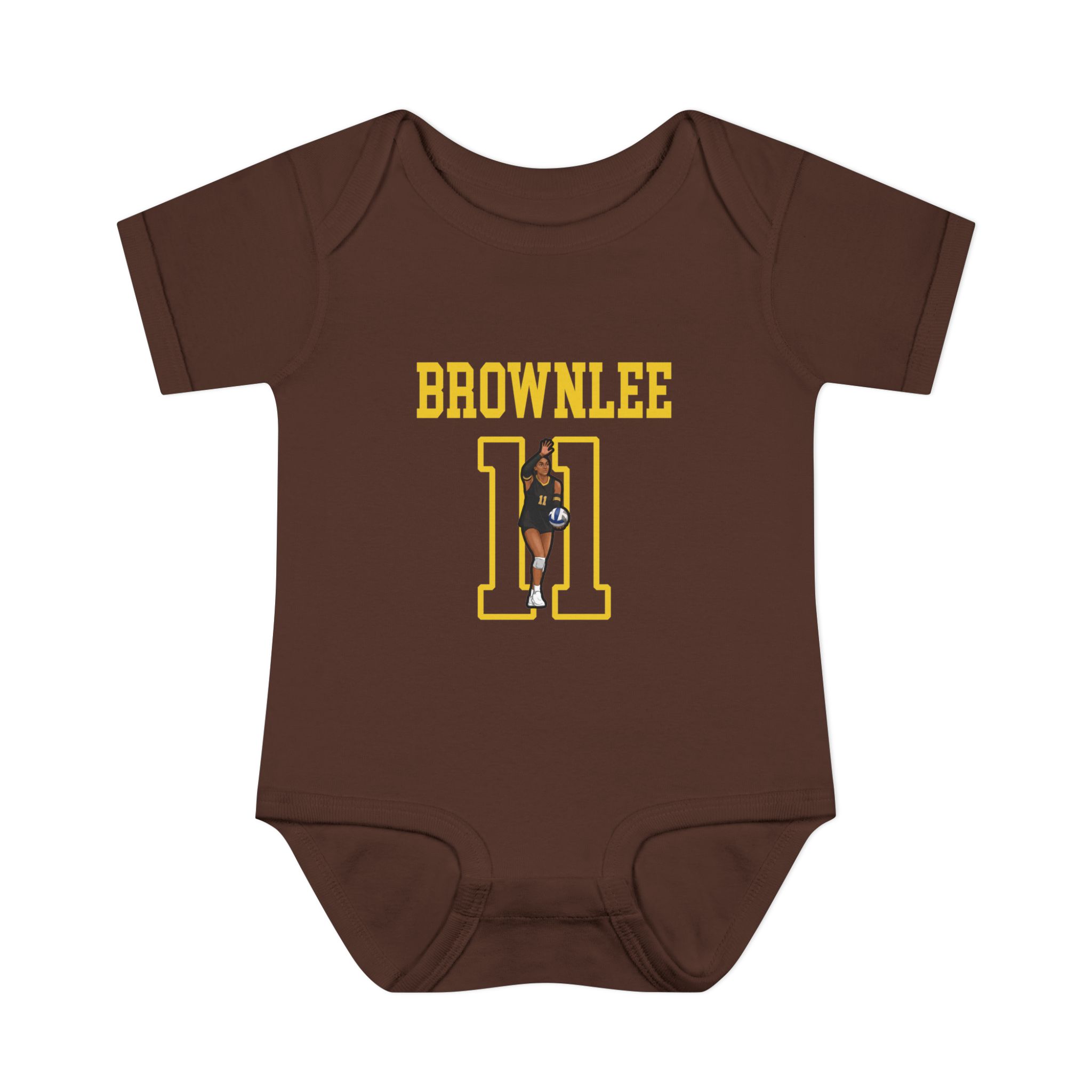 Baby Onesie — character_shirsey in Brown