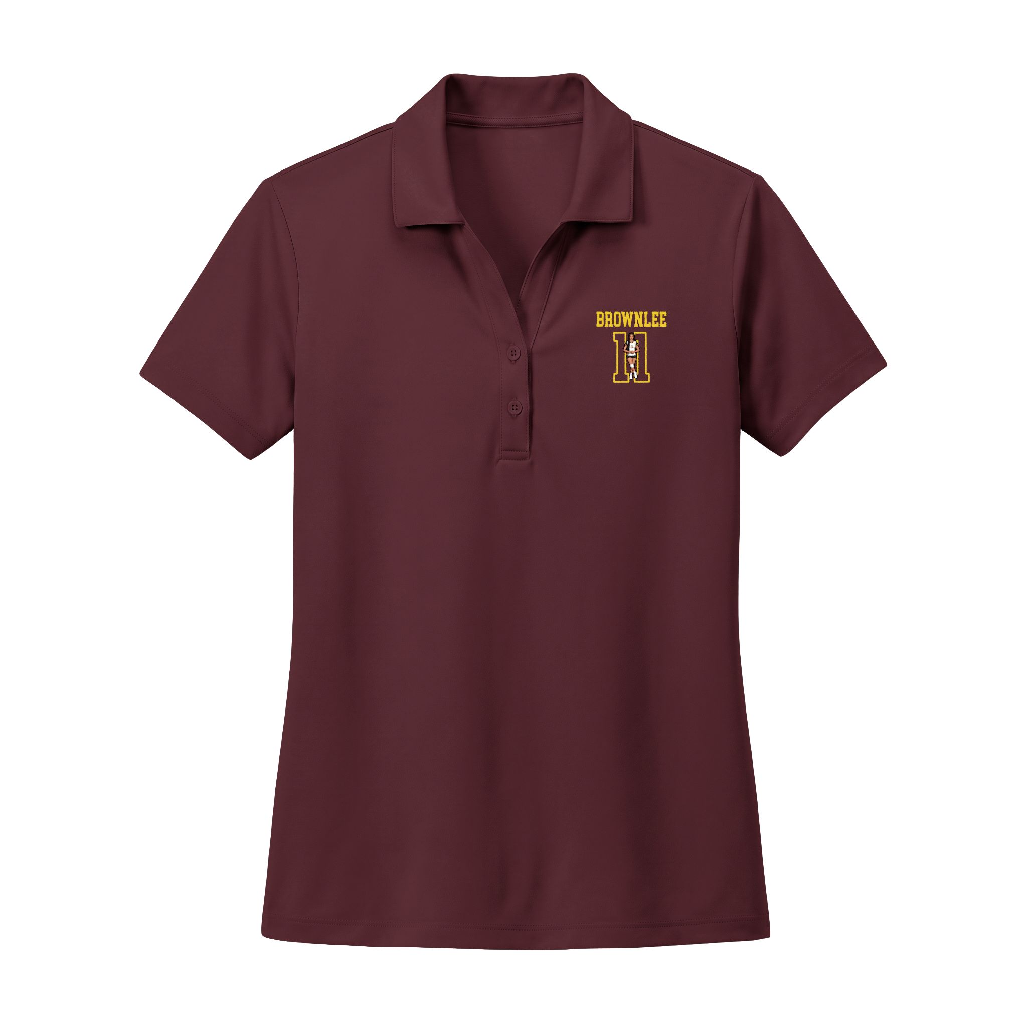 Women's Polo — character_shirsey in Maroon