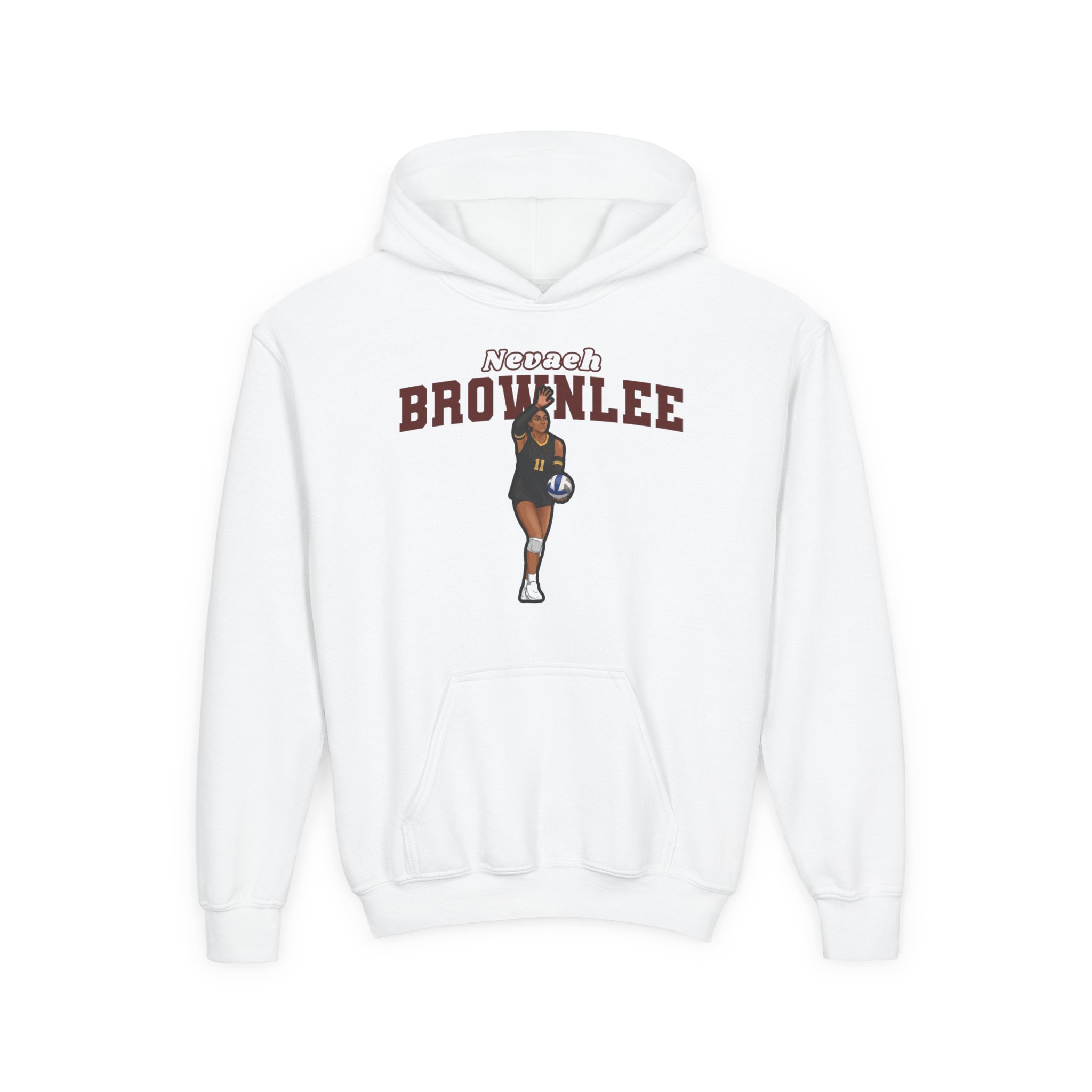 Youth Hoodie — character_name_arch in White