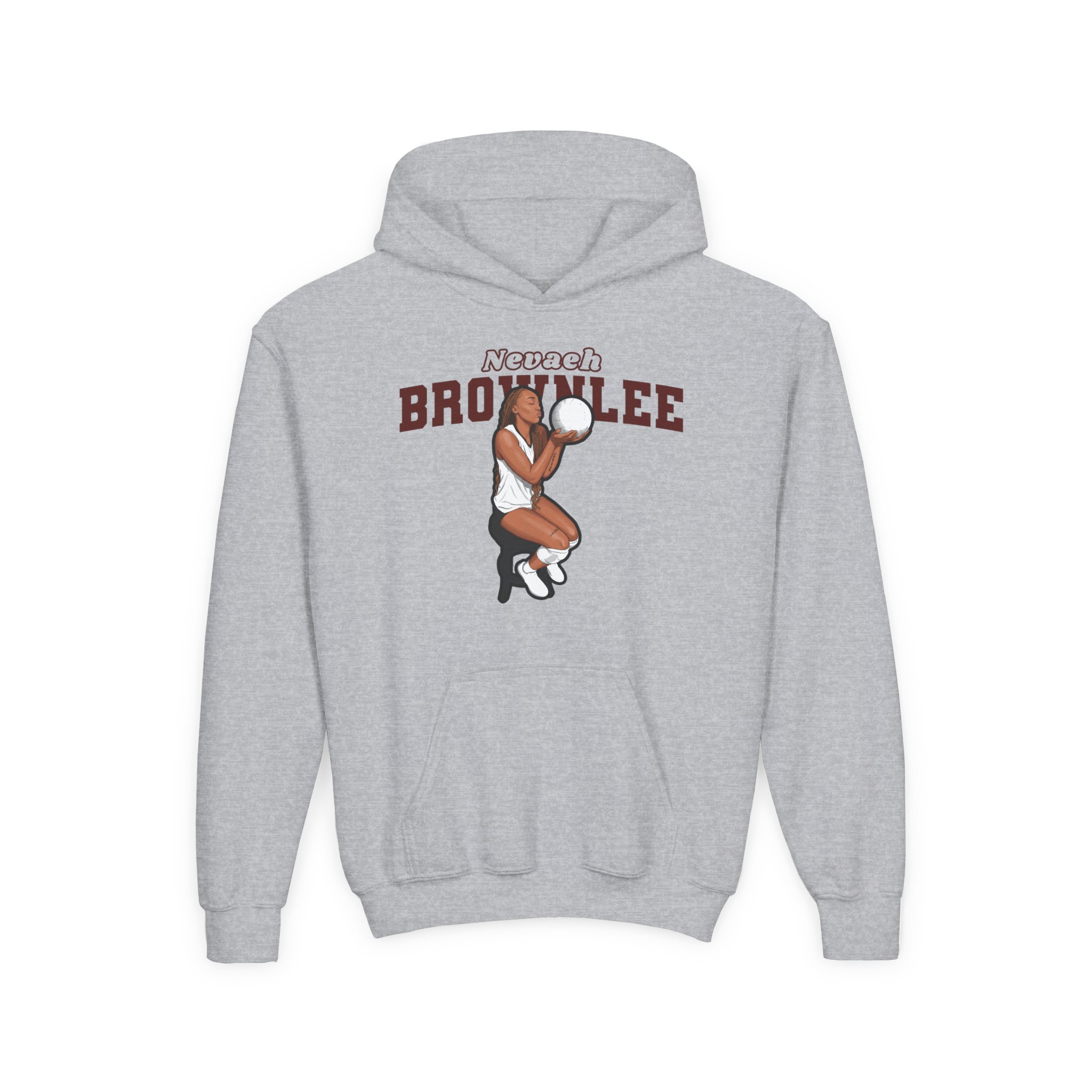Youth Hoodie — character_name_arch in Grey