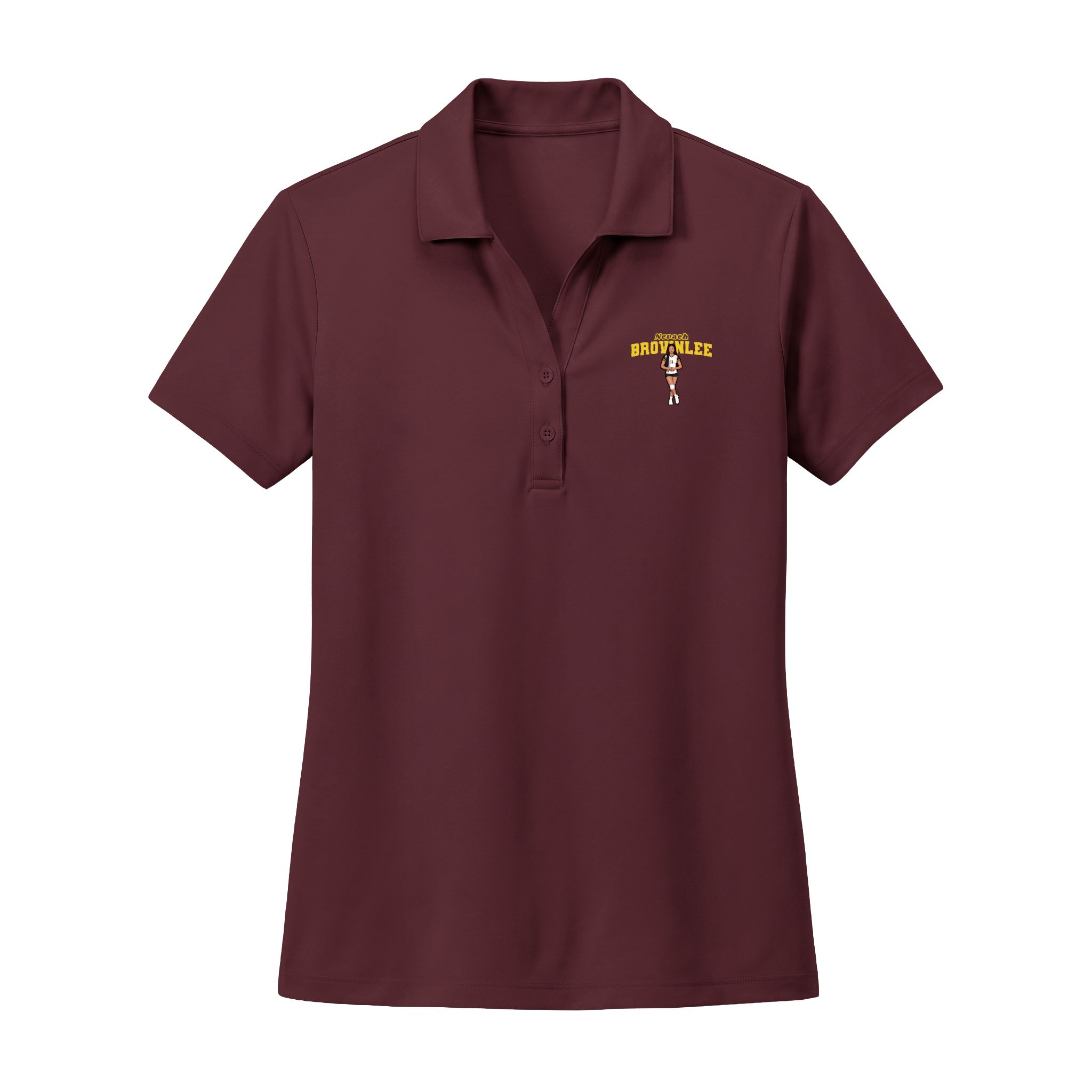 Women's Polo — character_name_arch in Maroon