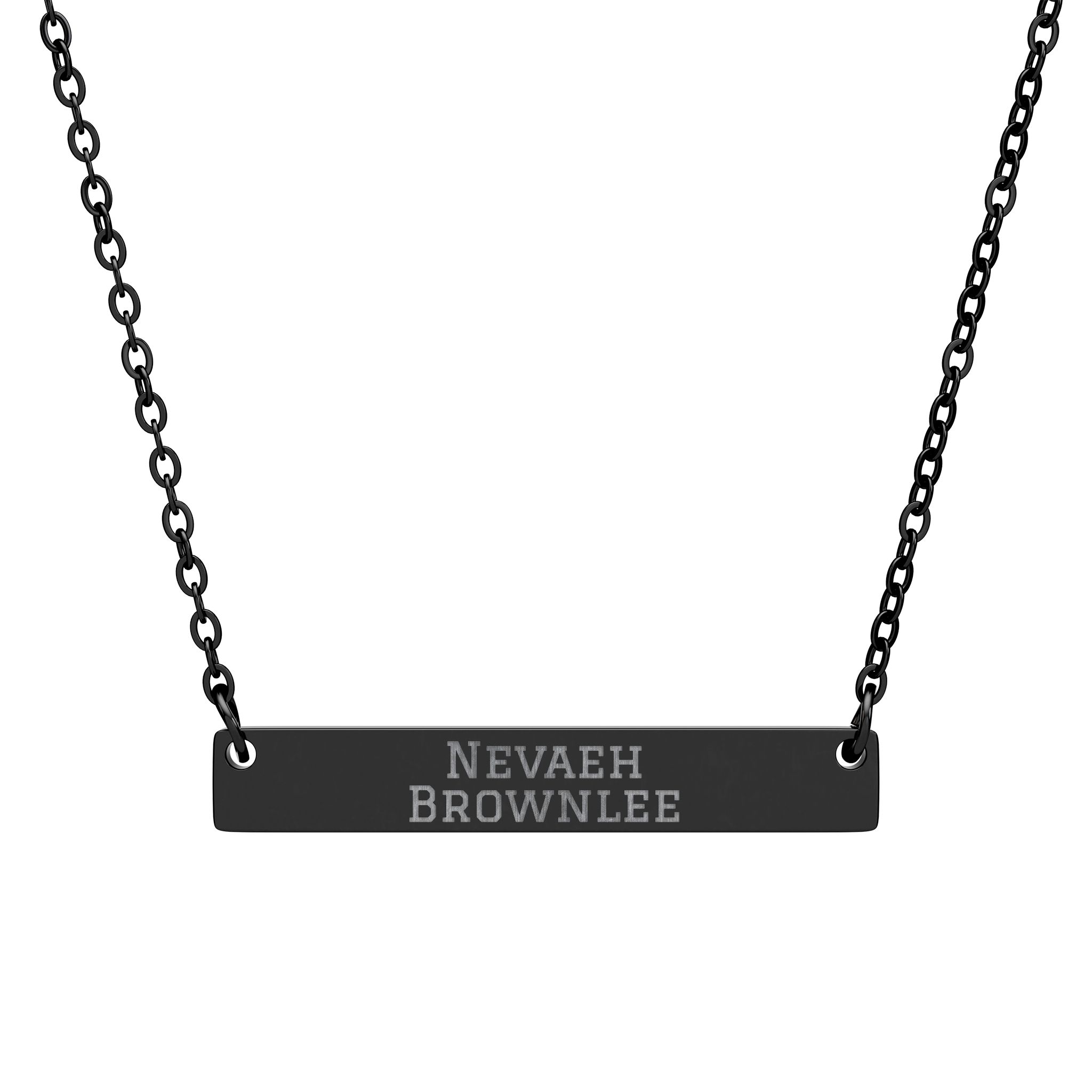 Engraved Bar Necklace — Classic in Black