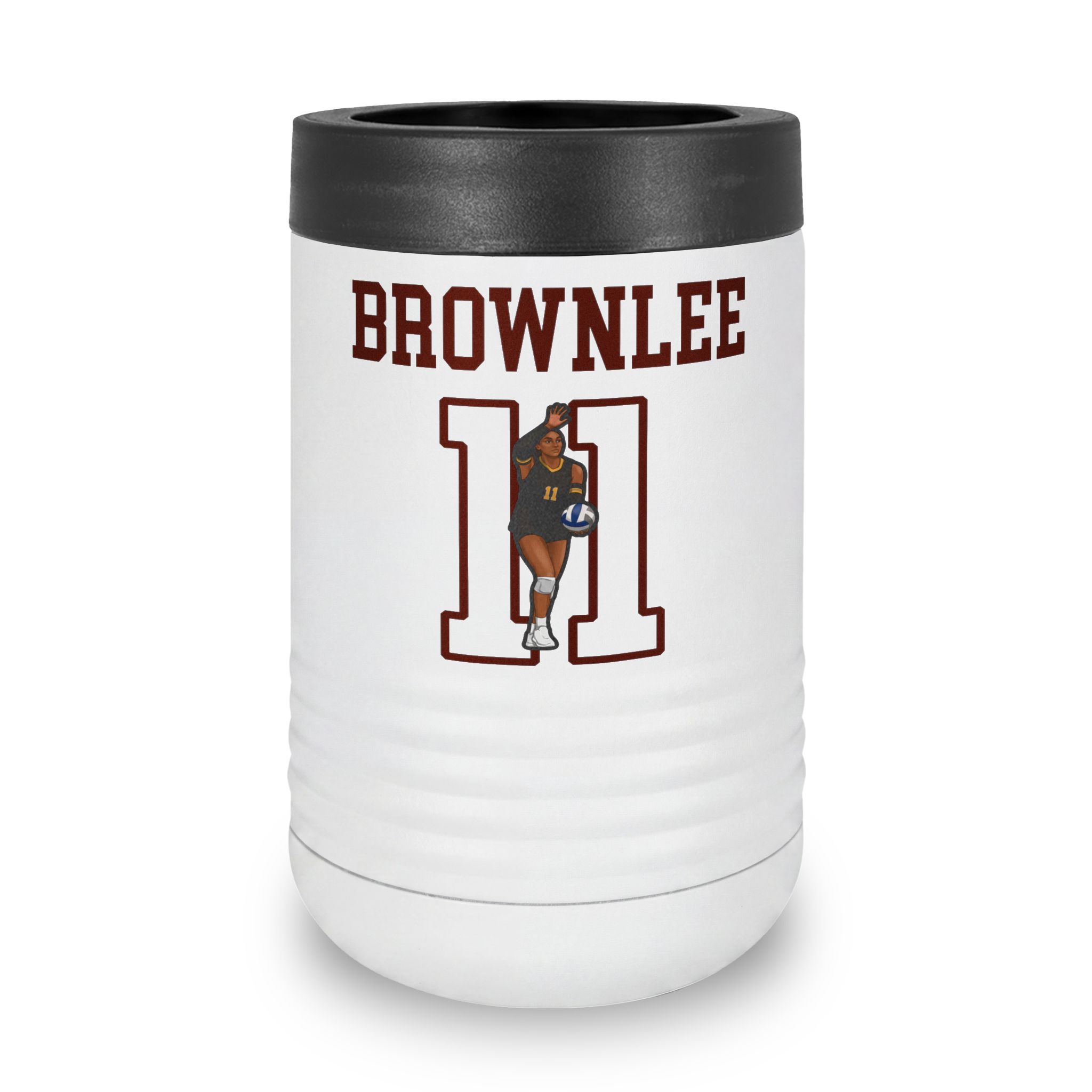 Stainless Can Cooler — character_shirsey in White