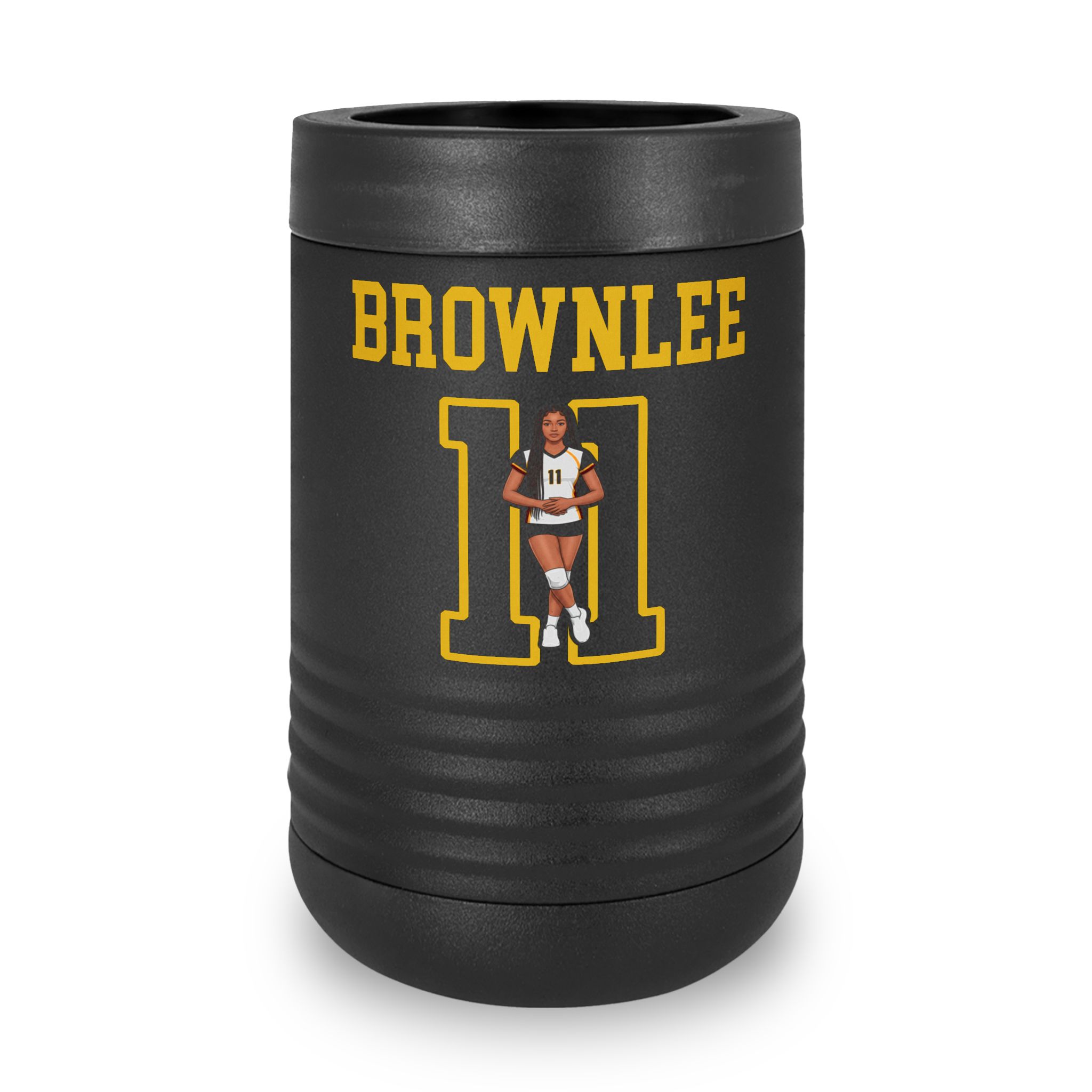 Stainless Can Cooler — character_shirsey in Black