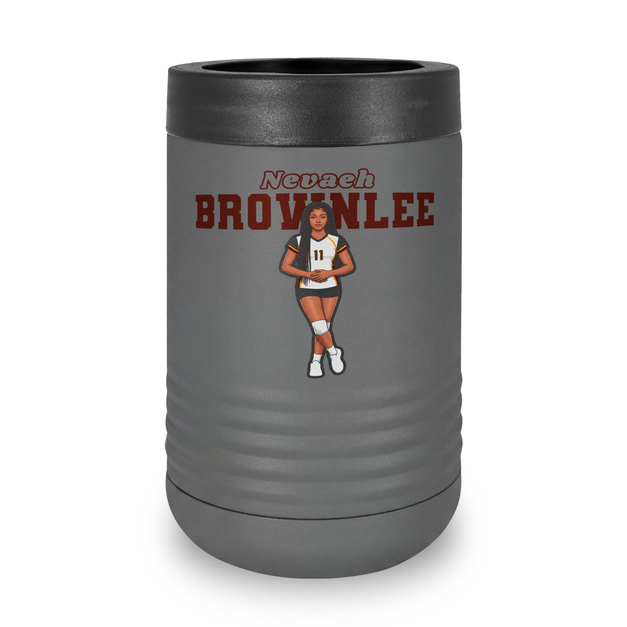 Stainless Can Cooler — character_name_arch in Grey