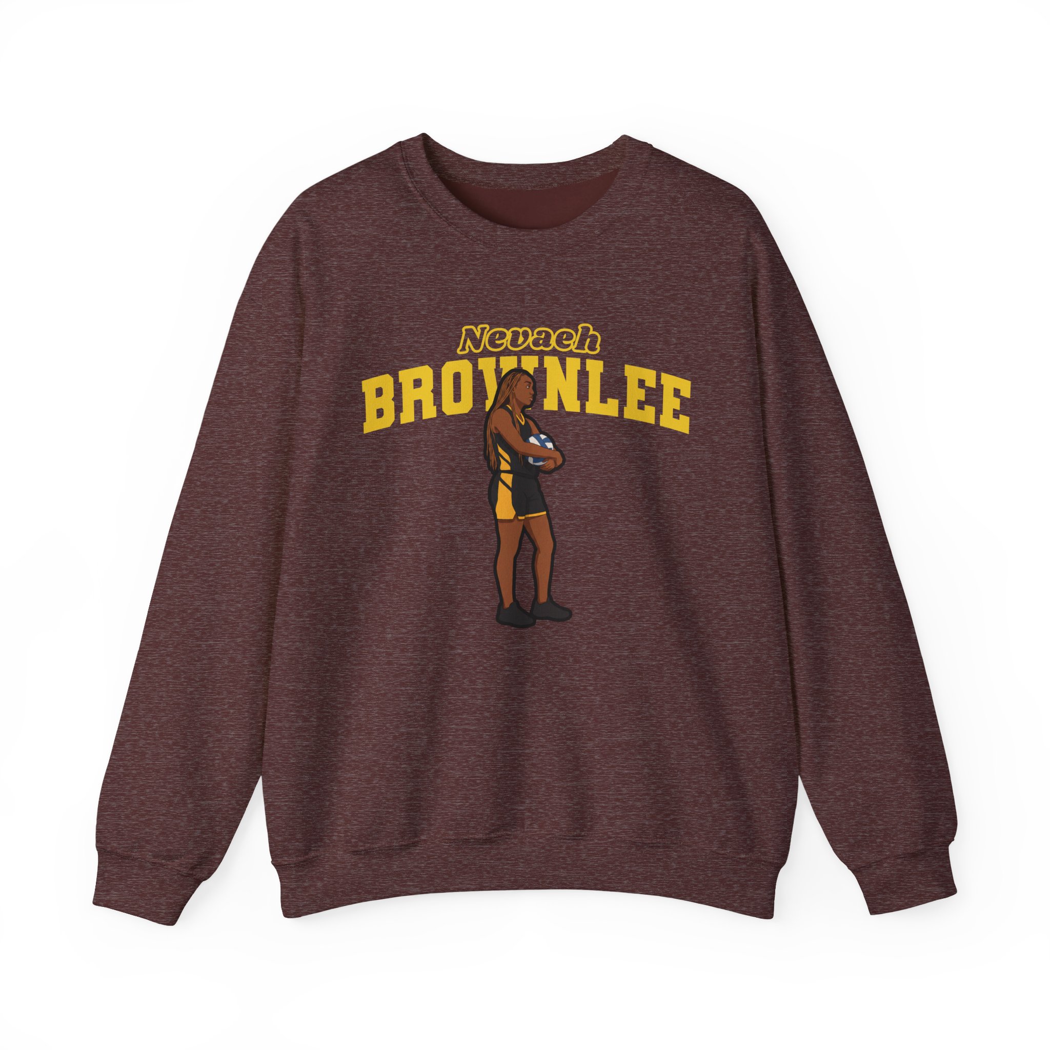 Crewneck Sweatshirt — character_name_arch in Maroon