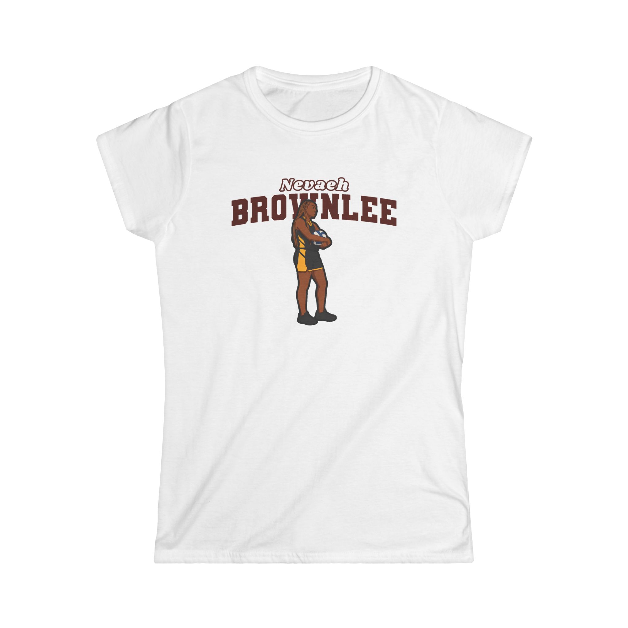 Women's Softstyle Tee — character_name_arch in White