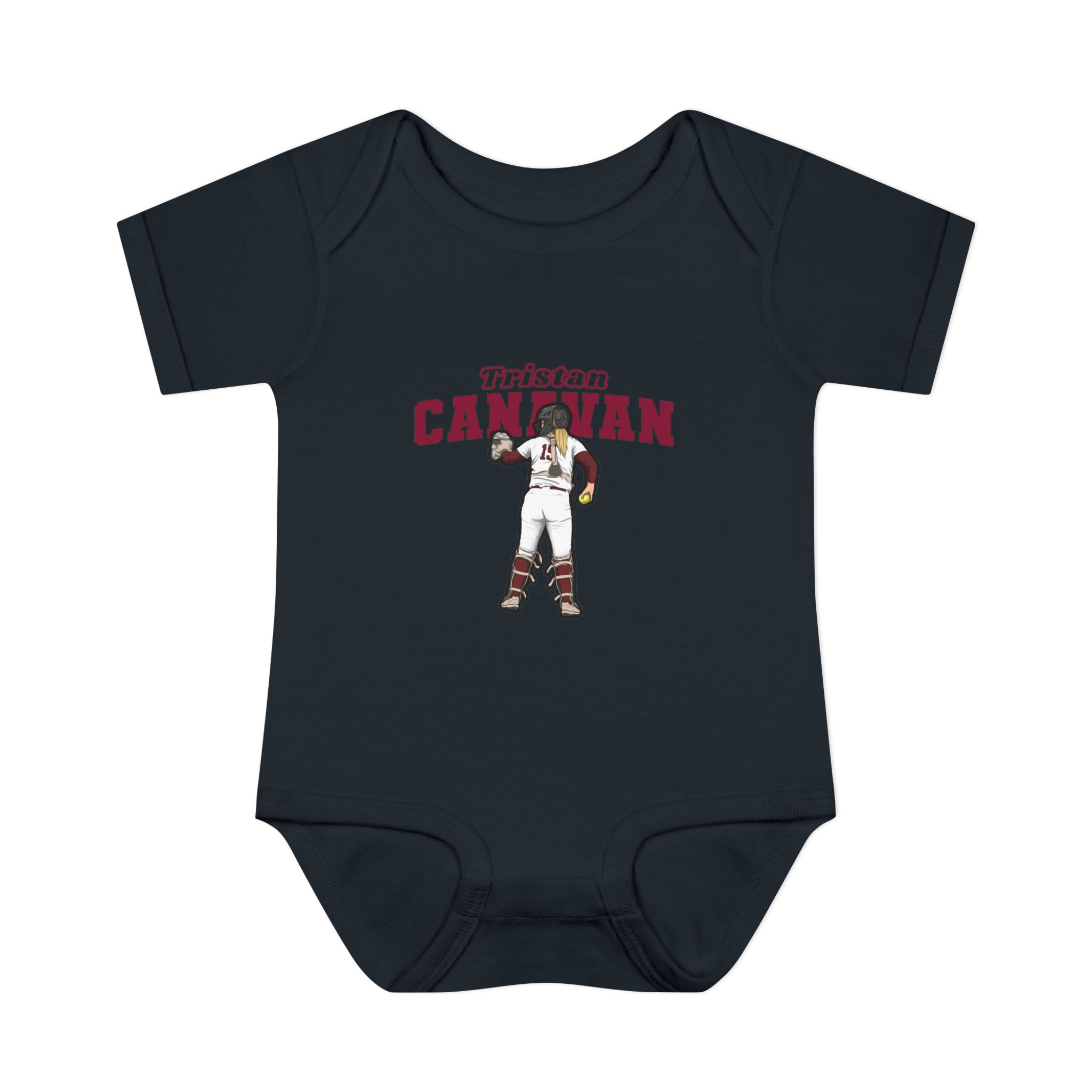 Baby Onesie — character_name_arch in Black