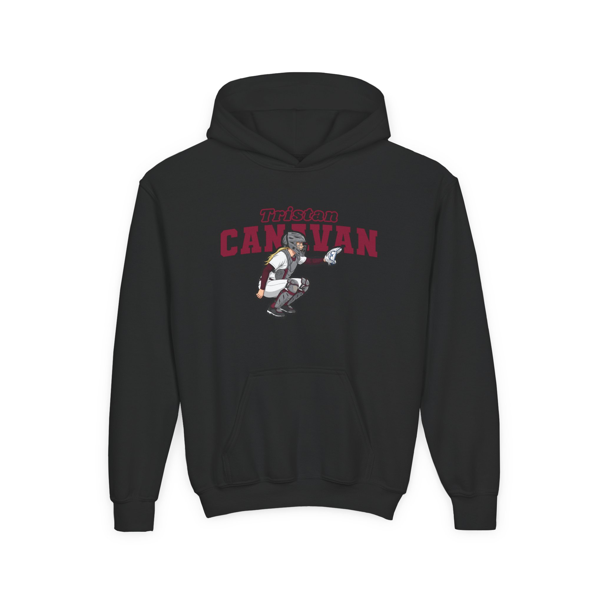 Youth Hoodie — character_name_arch in Black