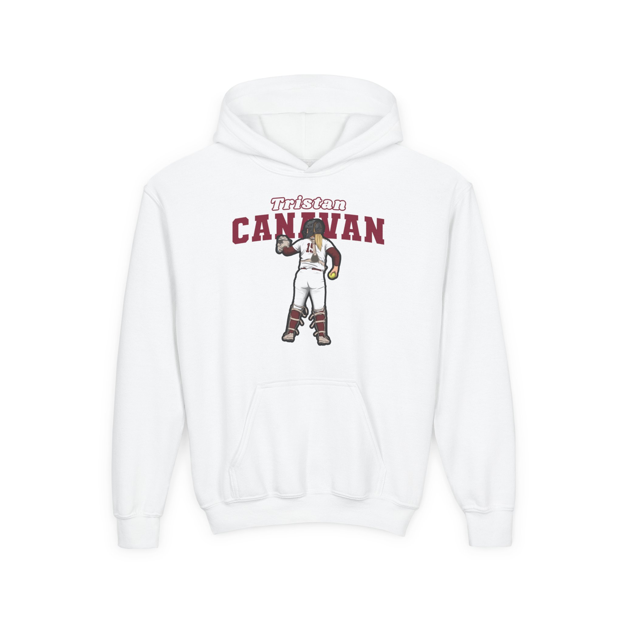 Youth Hoodie — character_name_arch in White