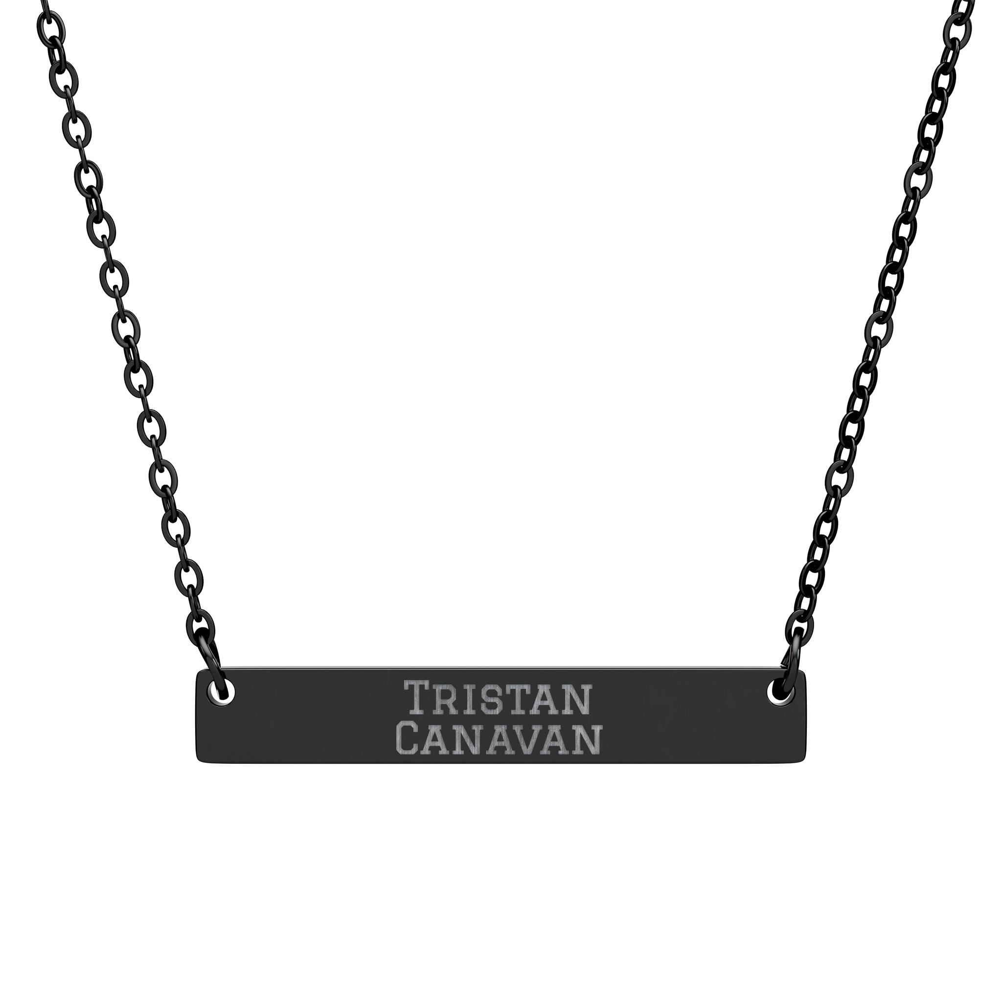 Engraved Bar Necklace — Classic in Black