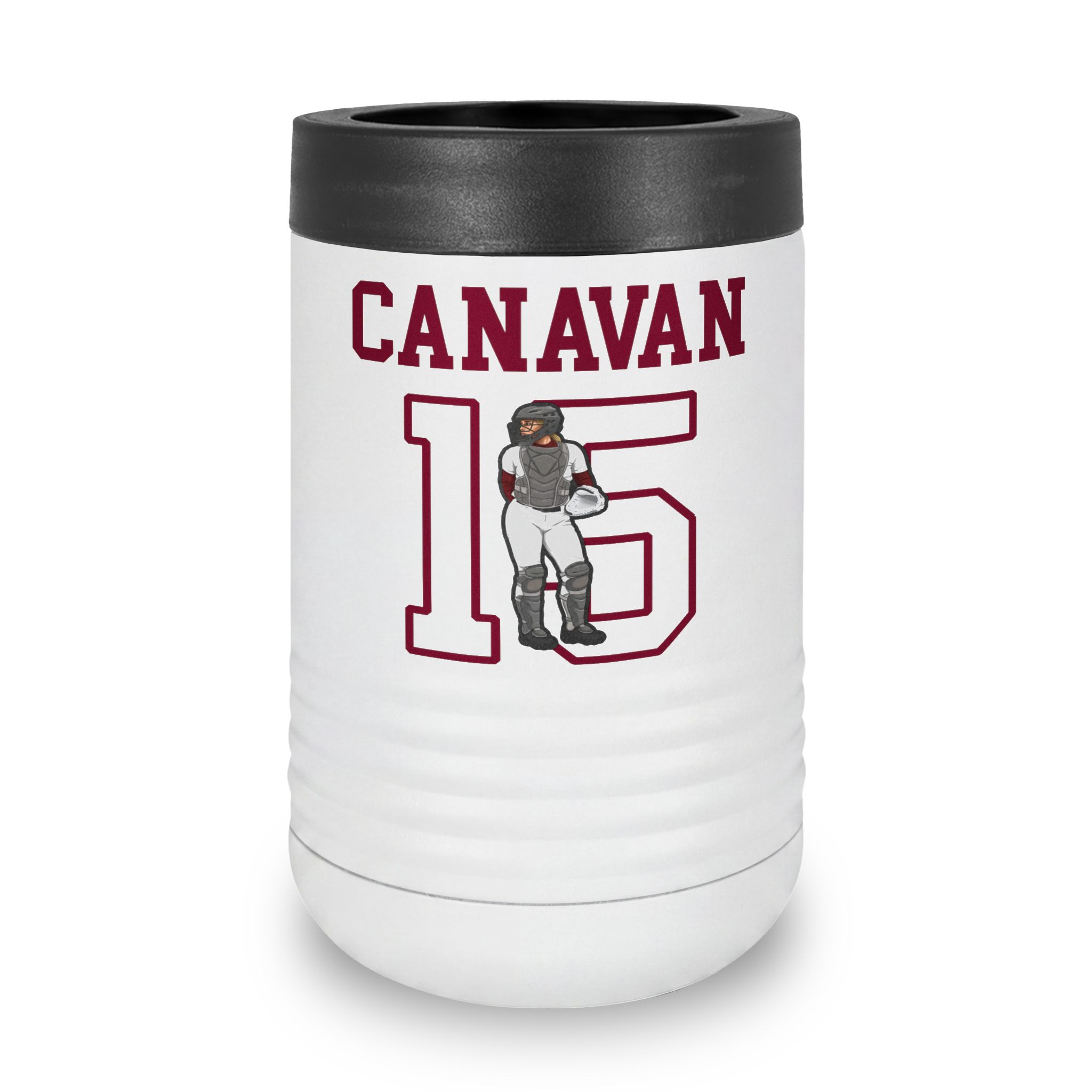 Stainless Can Cooler — character_shirsey in White