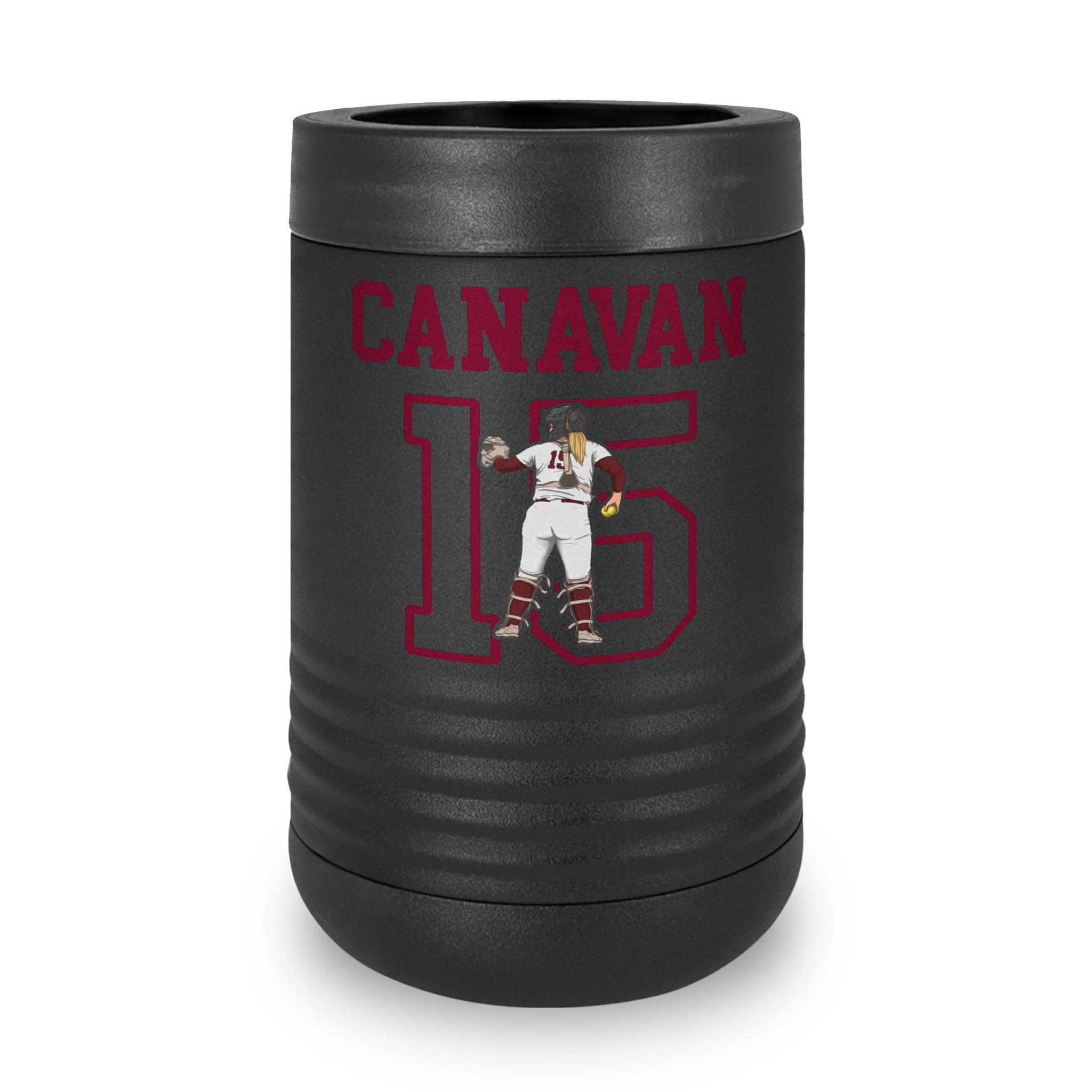 Stainless Can Cooler — character_shirsey in Black