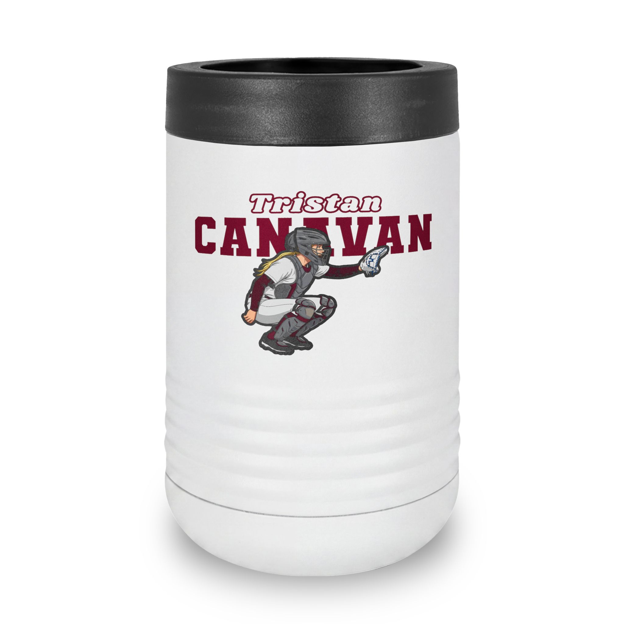Stainless Can Cooler — character_name_arch in White