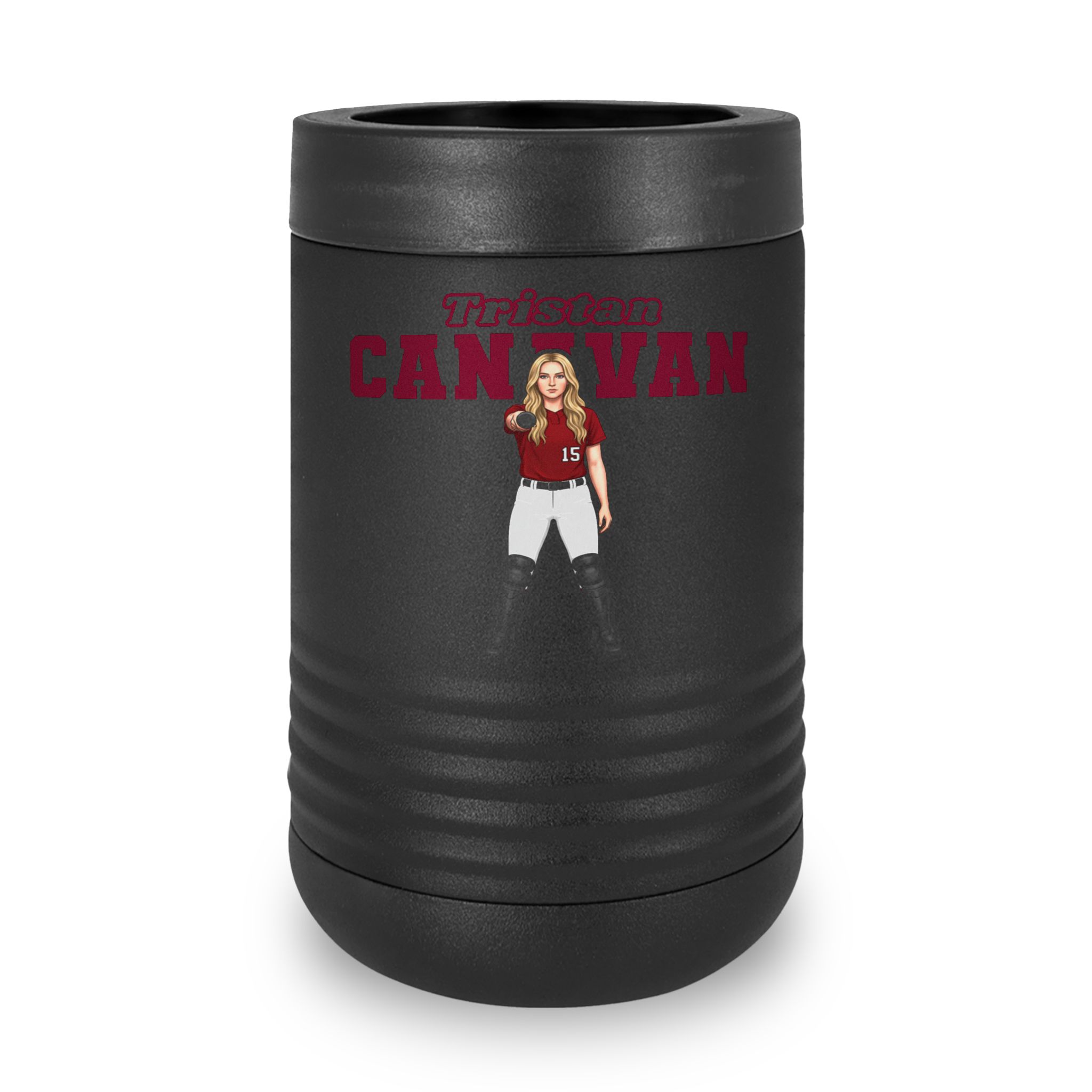 Stainless Can Cooler — character_name_arch in Black