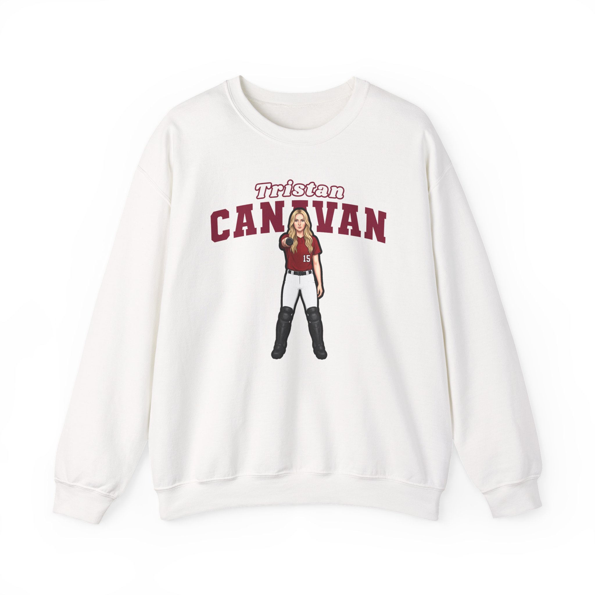 Crewneck Sweatshirt — character_name_arch in White