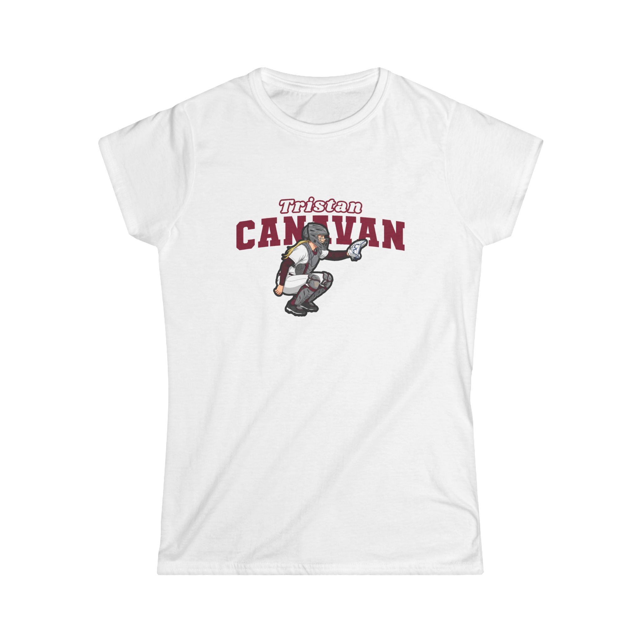 Women's Softstyle Tee — character_name_arch in White