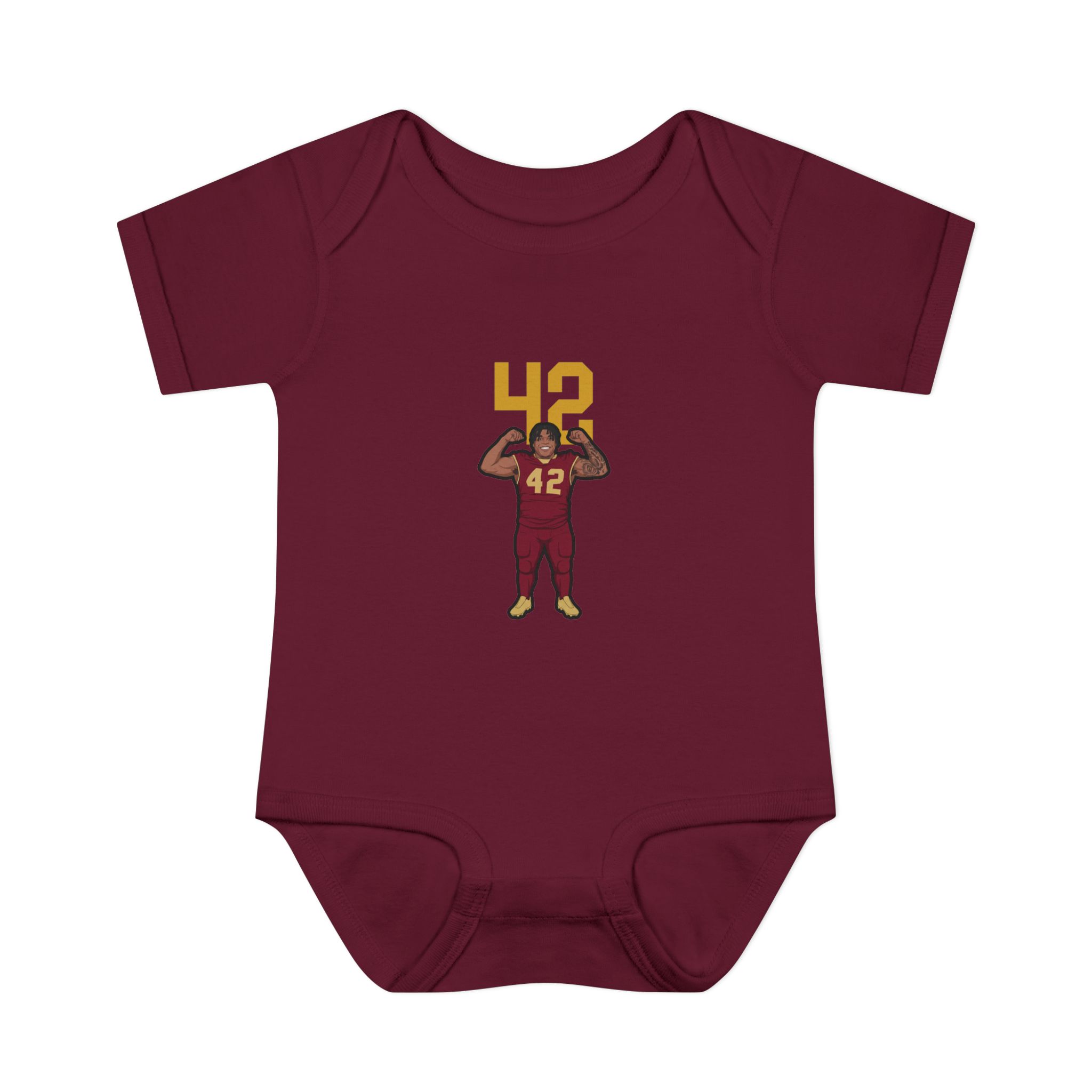 Baby Onesie — character_number_top in Maroon