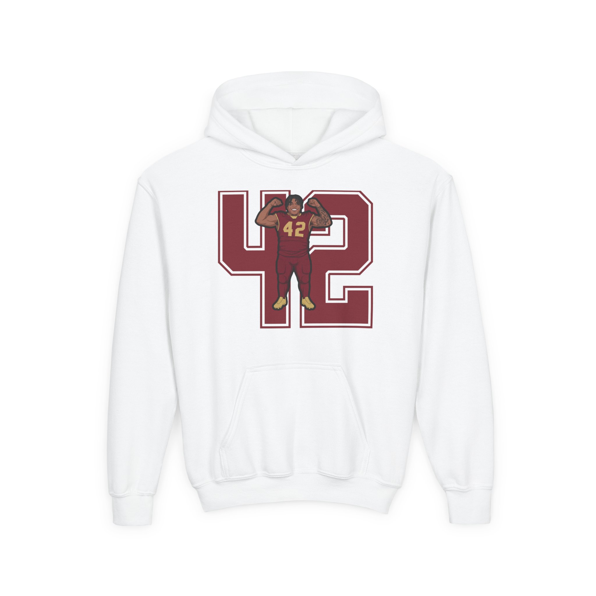 Youth Hoodie — character_number in White
