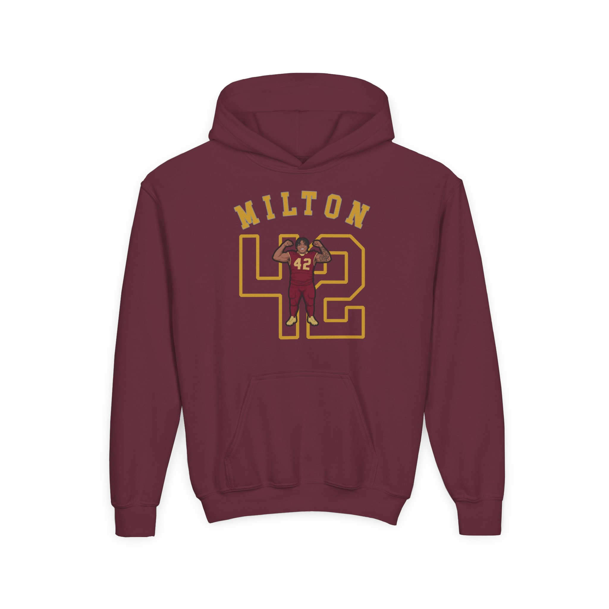 Youth Hoodie — character_shirsey_arch in Maroon