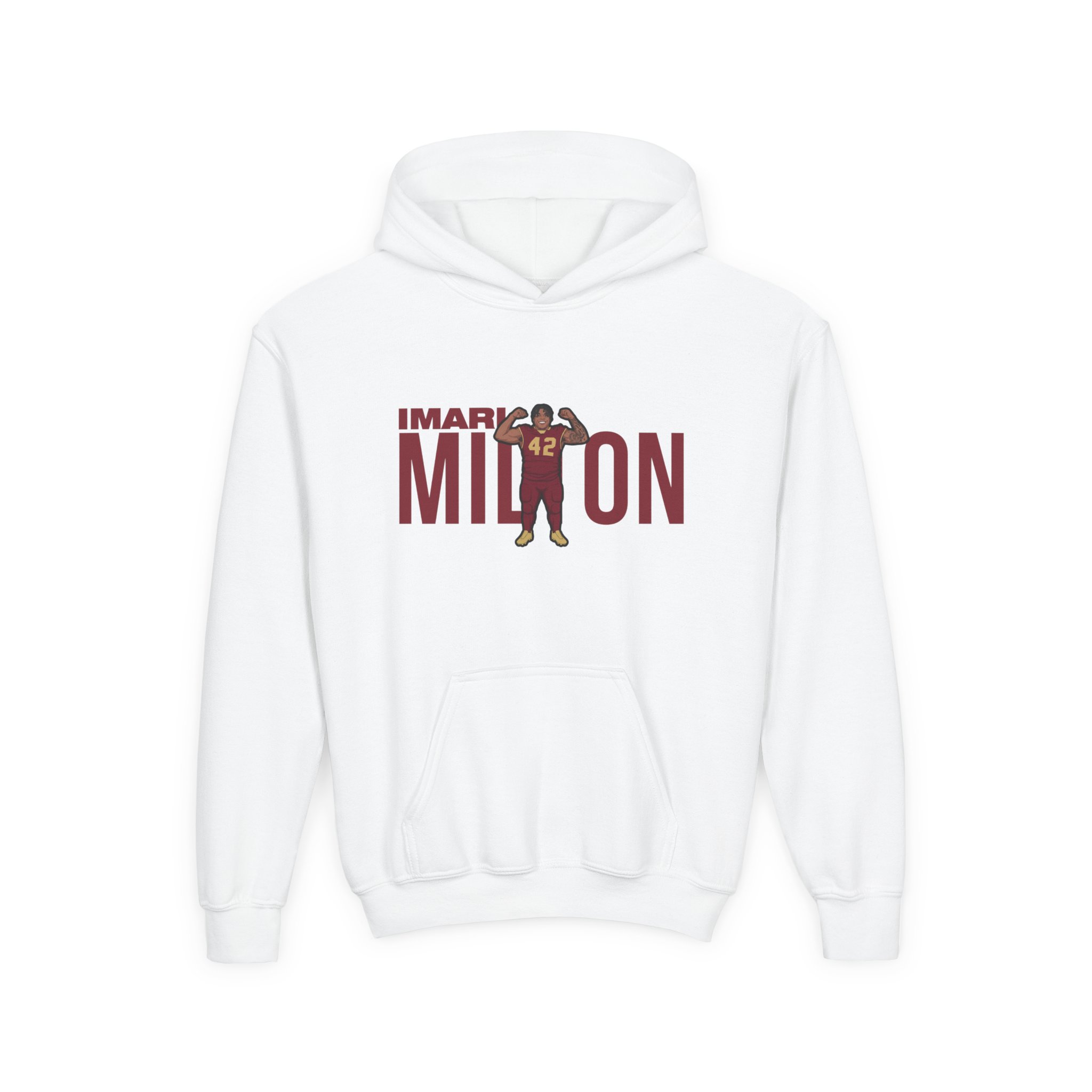 Youth Hoodie — character_player_name in White