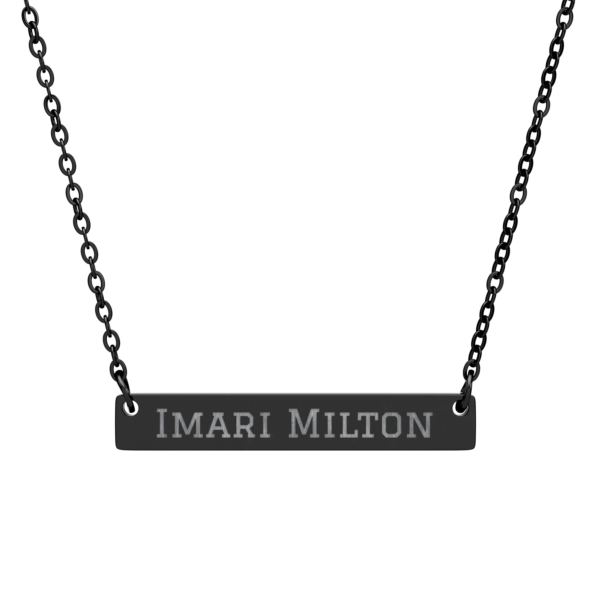 Engraved Bar Necklace — Classic in Black