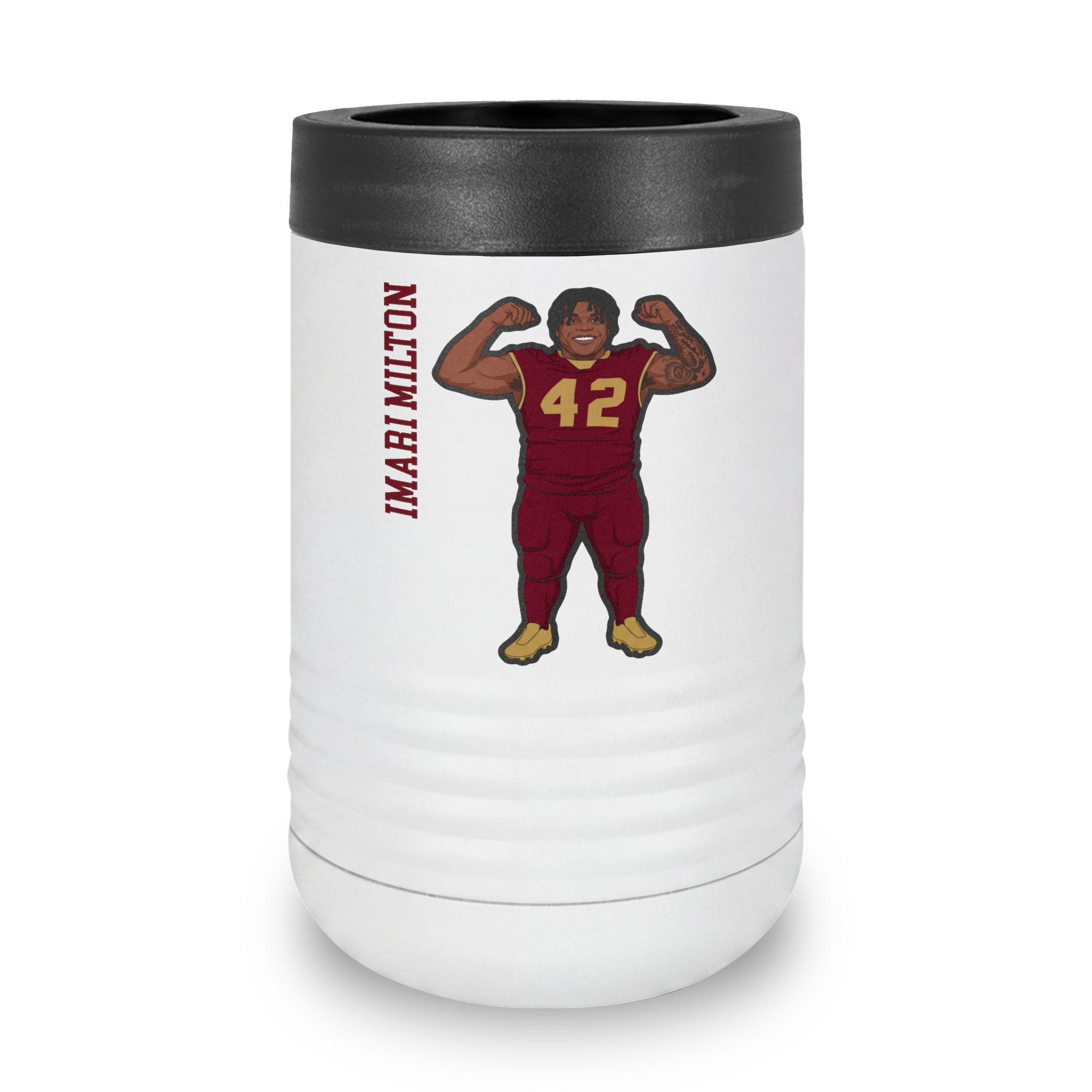 Stainless Can Cooler — character_name_vertical in White