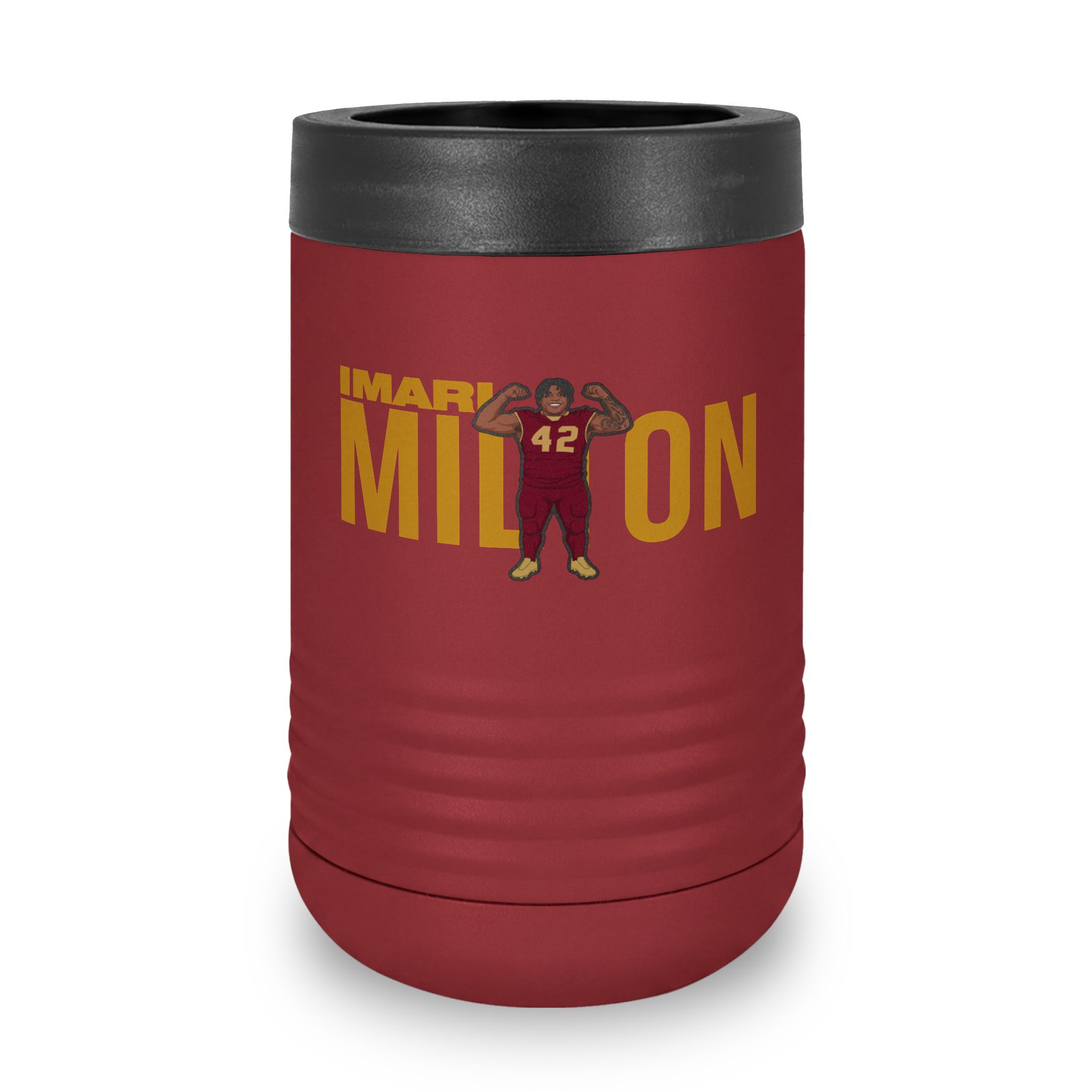 Stainless Can Cooler — character_player_name in Maroon