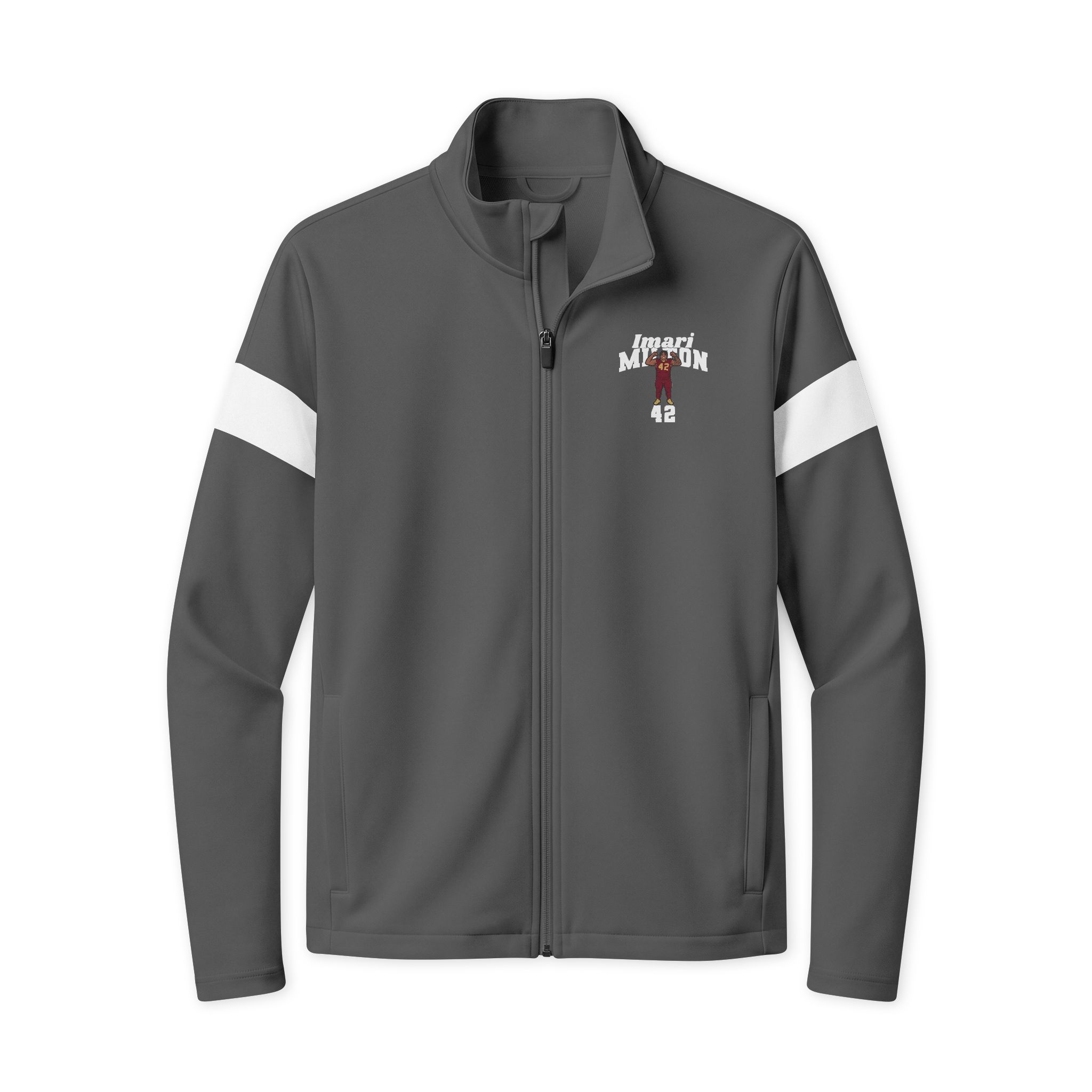 Travel Full-Zip Jacket — character_signature_arch in Iron Grey/ White